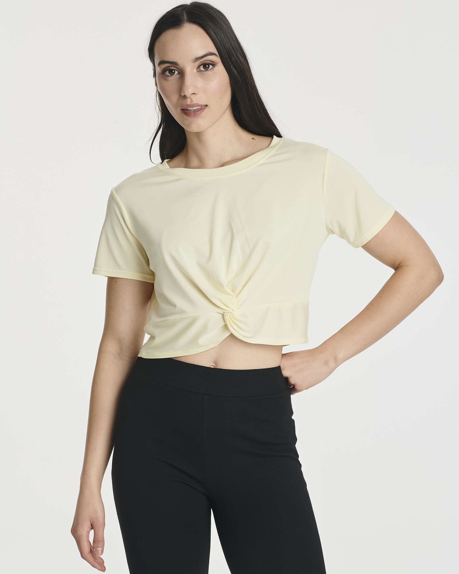5 Pack: Women's Short Sleeve Twist Front Crop Top