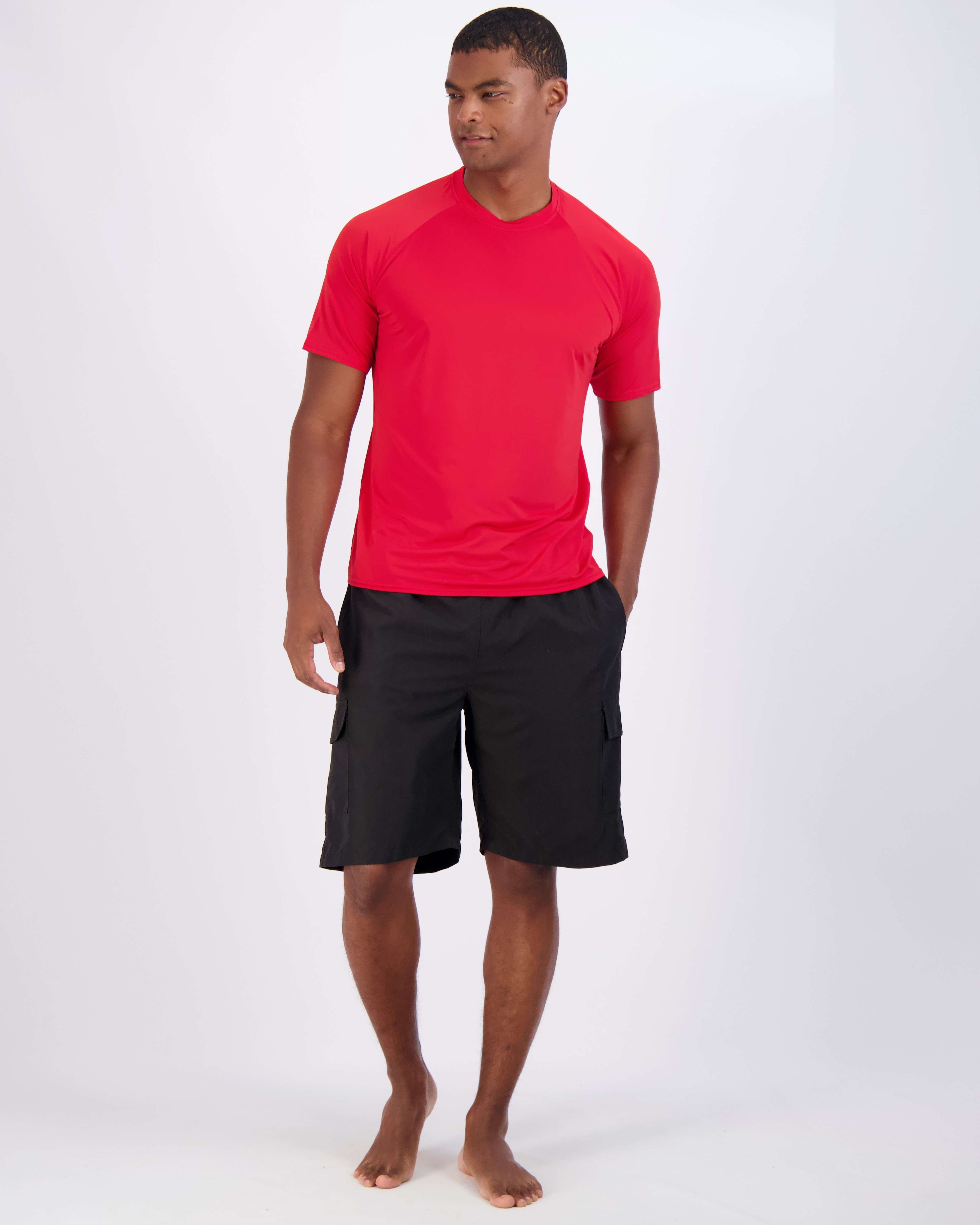 4 Pack: Men's Short Sleeve Rash Guard Shirt (Available In Big & Tall)