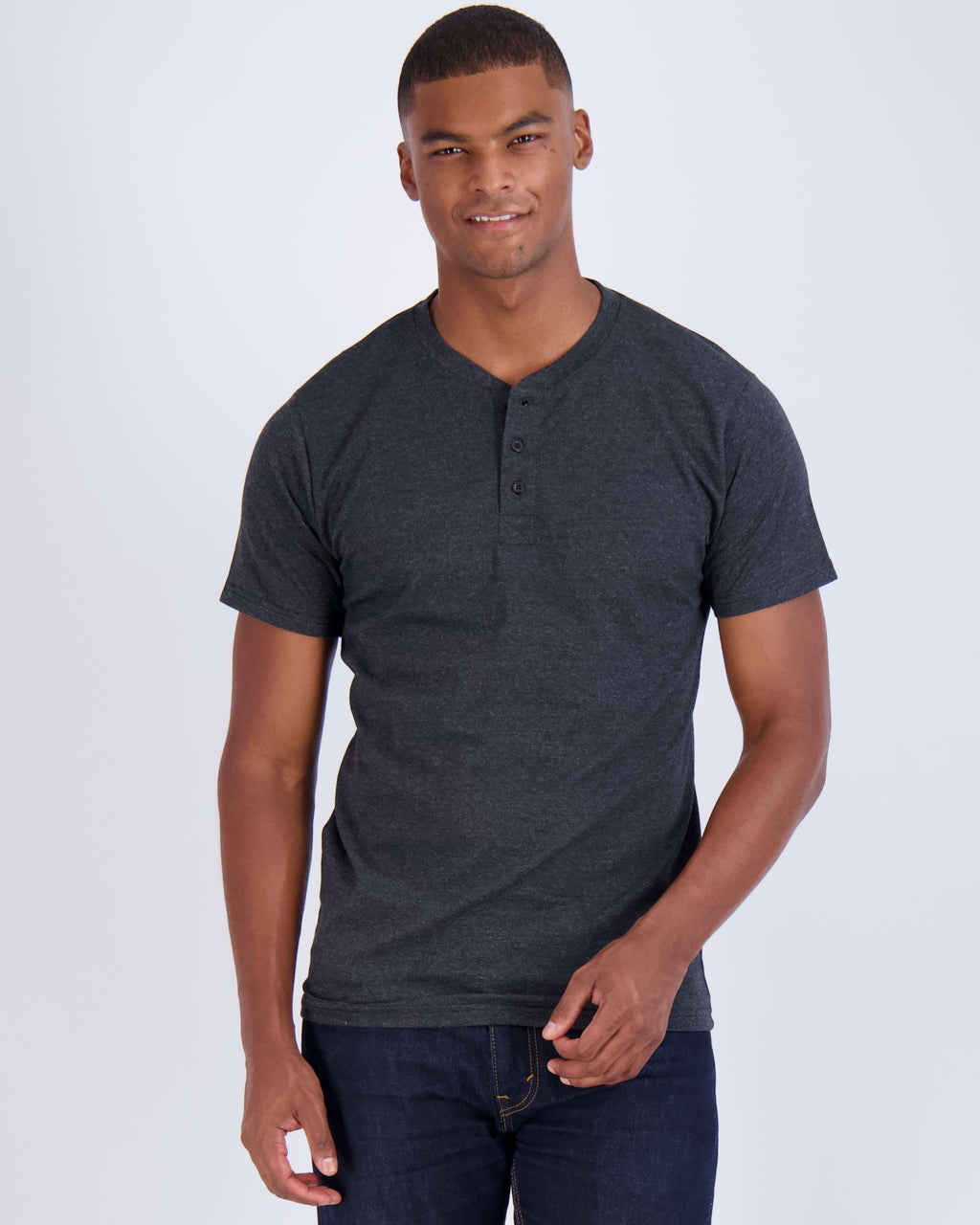 3 Pack: Mens Cotton Short Sleeve Henley T-Shirt