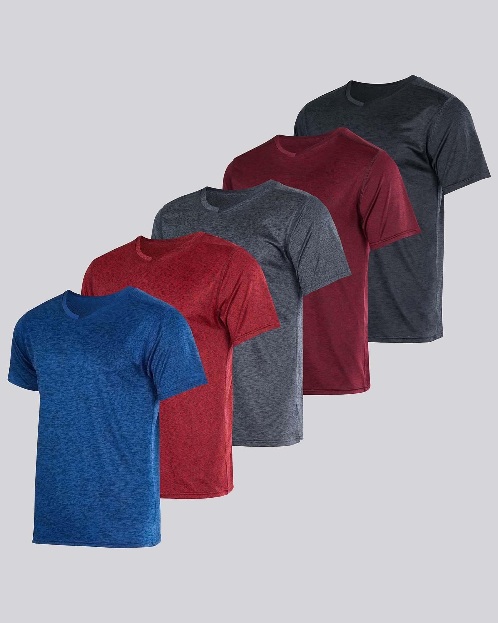 5 Pack: Men’s V-Neck Dry-Fit T-Shirt