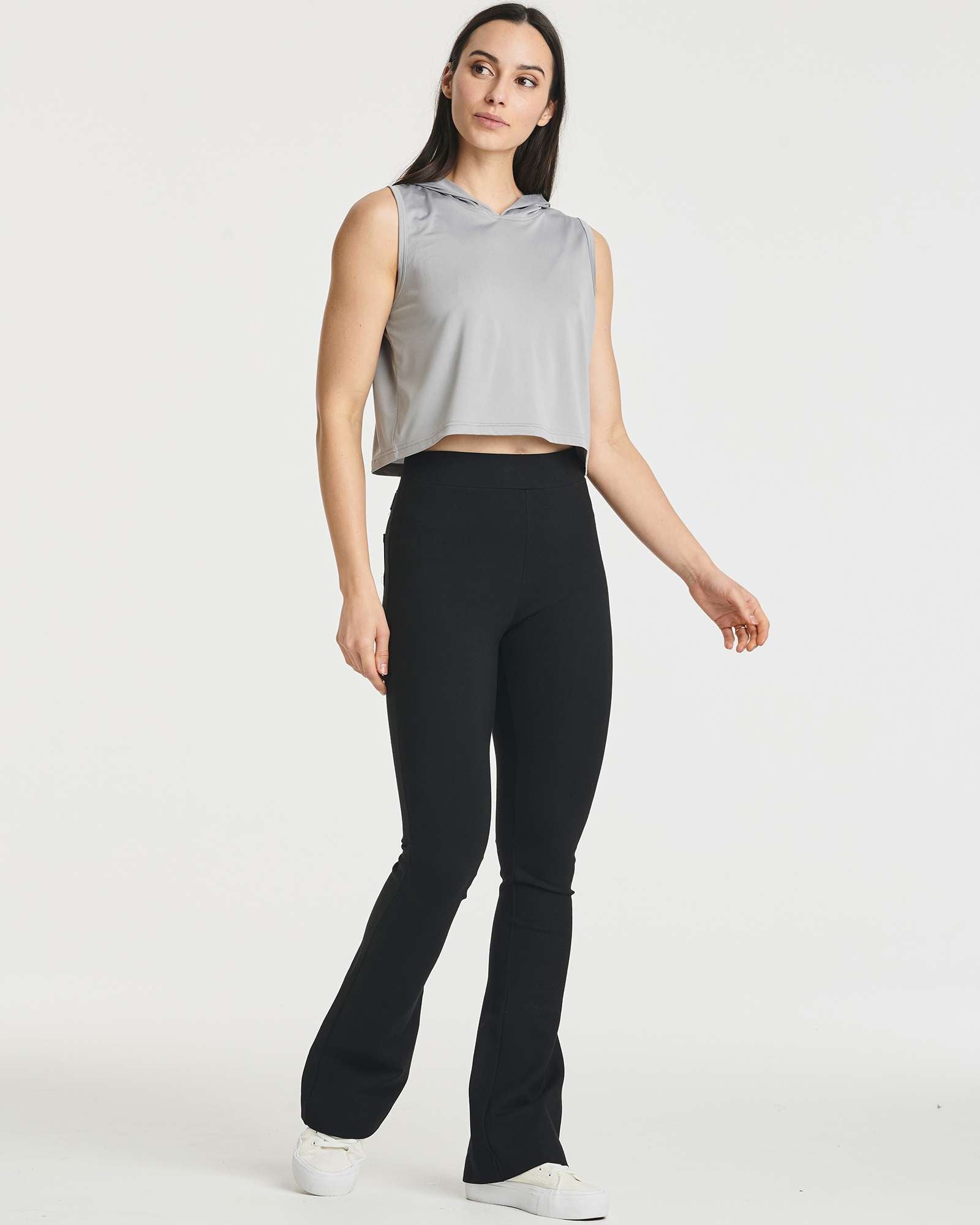 3 Pack: Women's Sleeveless Cropped Tank Top Hoodie