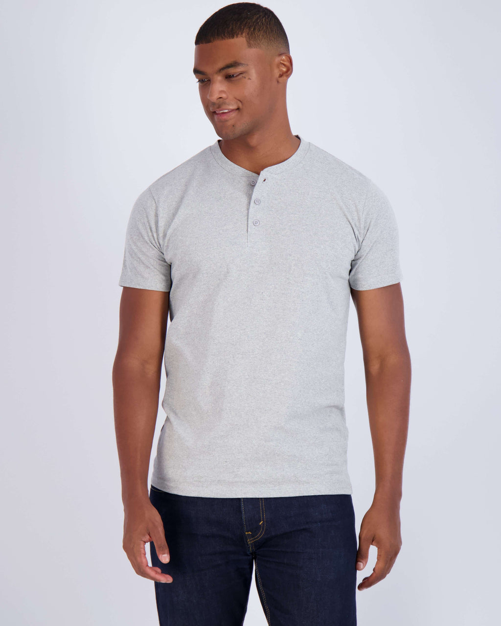 3 Pack: Mens Cotton Short Sleeve Henley T-Shirt