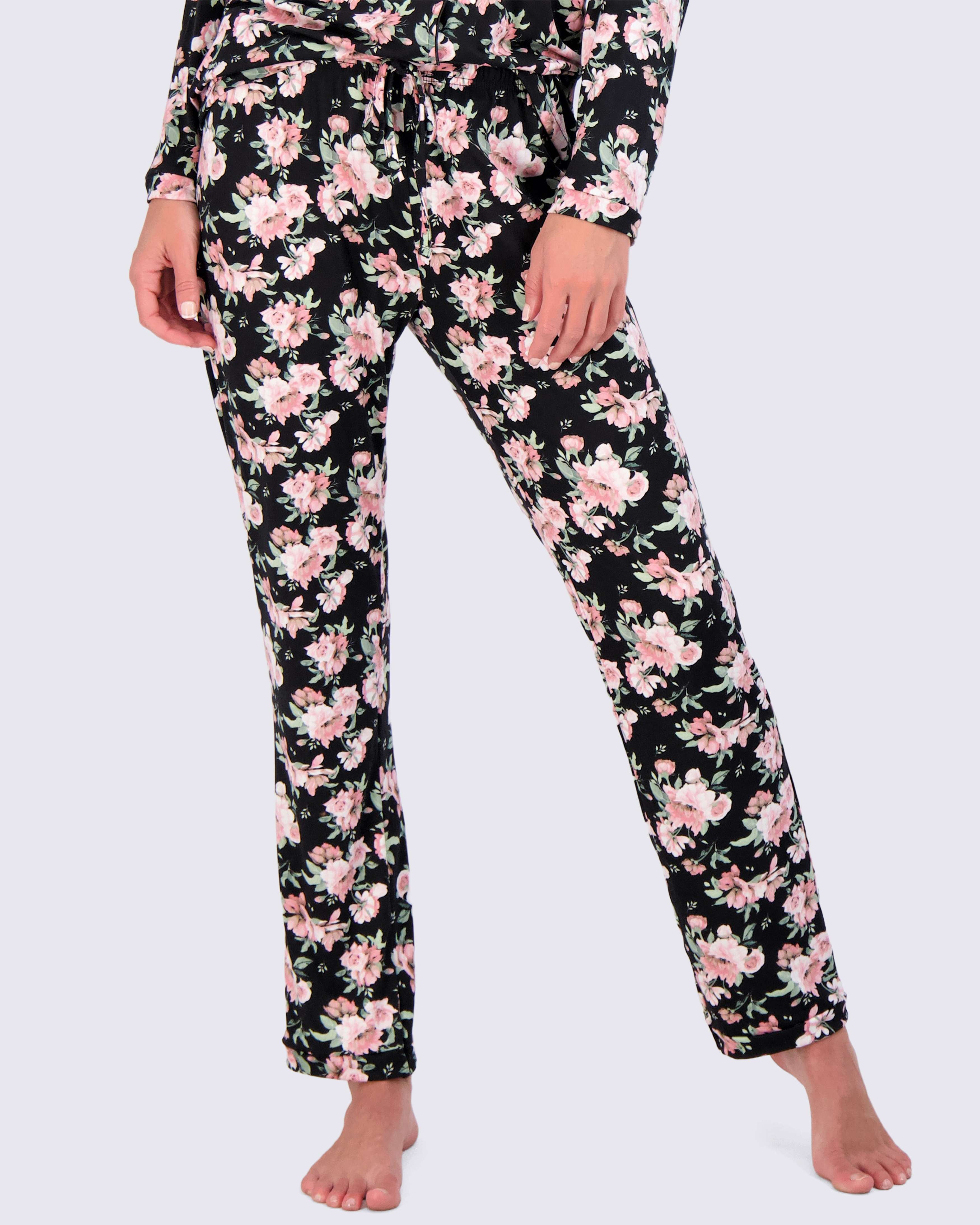 4 Piece: Women’s Long Sleeve Button Down Pajama Set