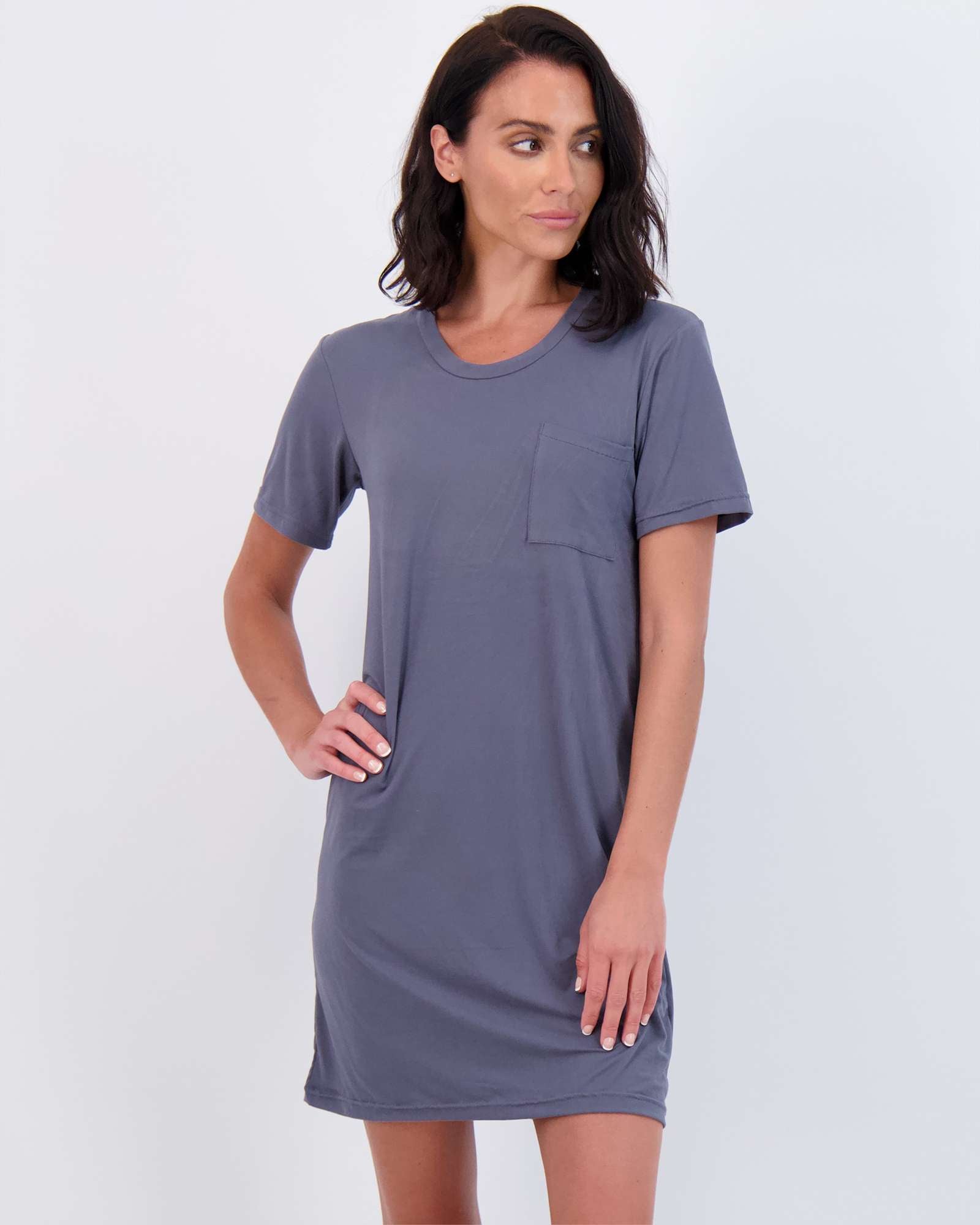 3 Pack: Womens Short-Sleeve Ultra-Soft Nightshirt Sleep Dress