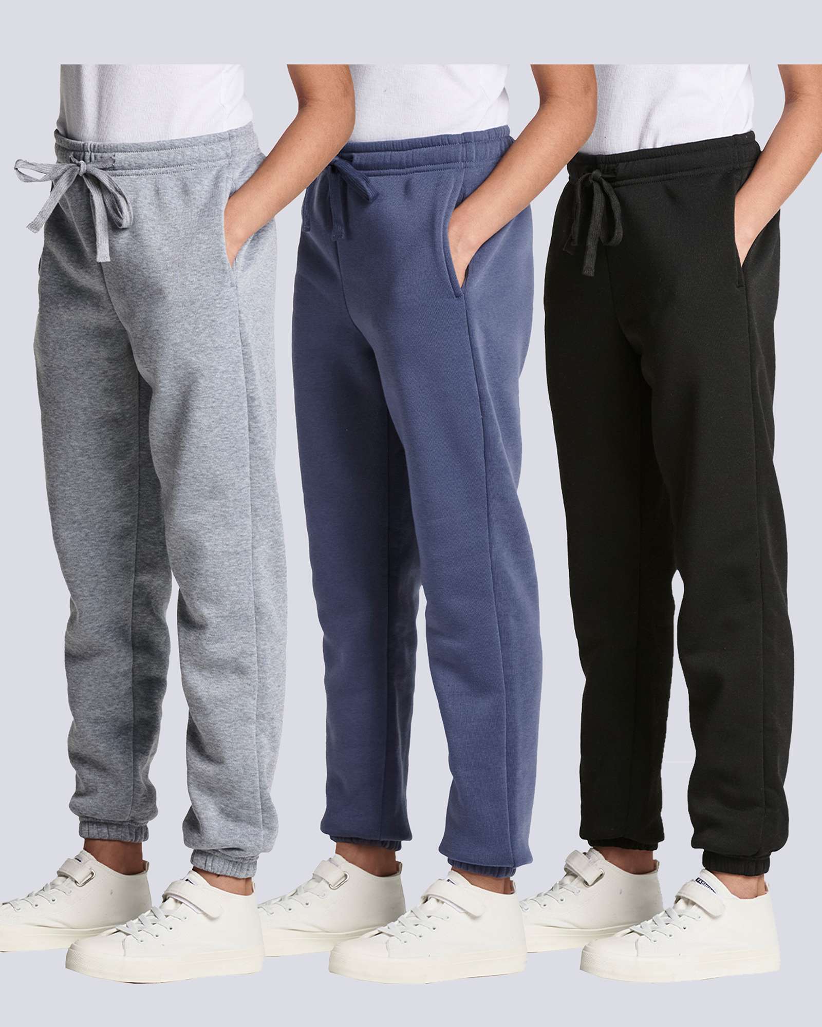 3 Pack: Girls' Sweatpants - Active Fleece Jogger Pants