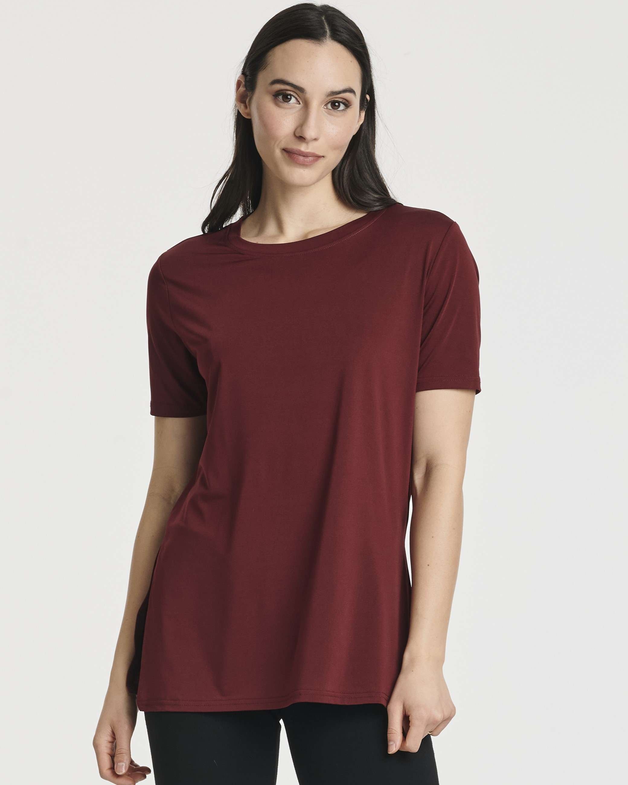 5 Pack: Women's Short Sleeve Crew Relaxed Yoga Top (Available in Plus Size)