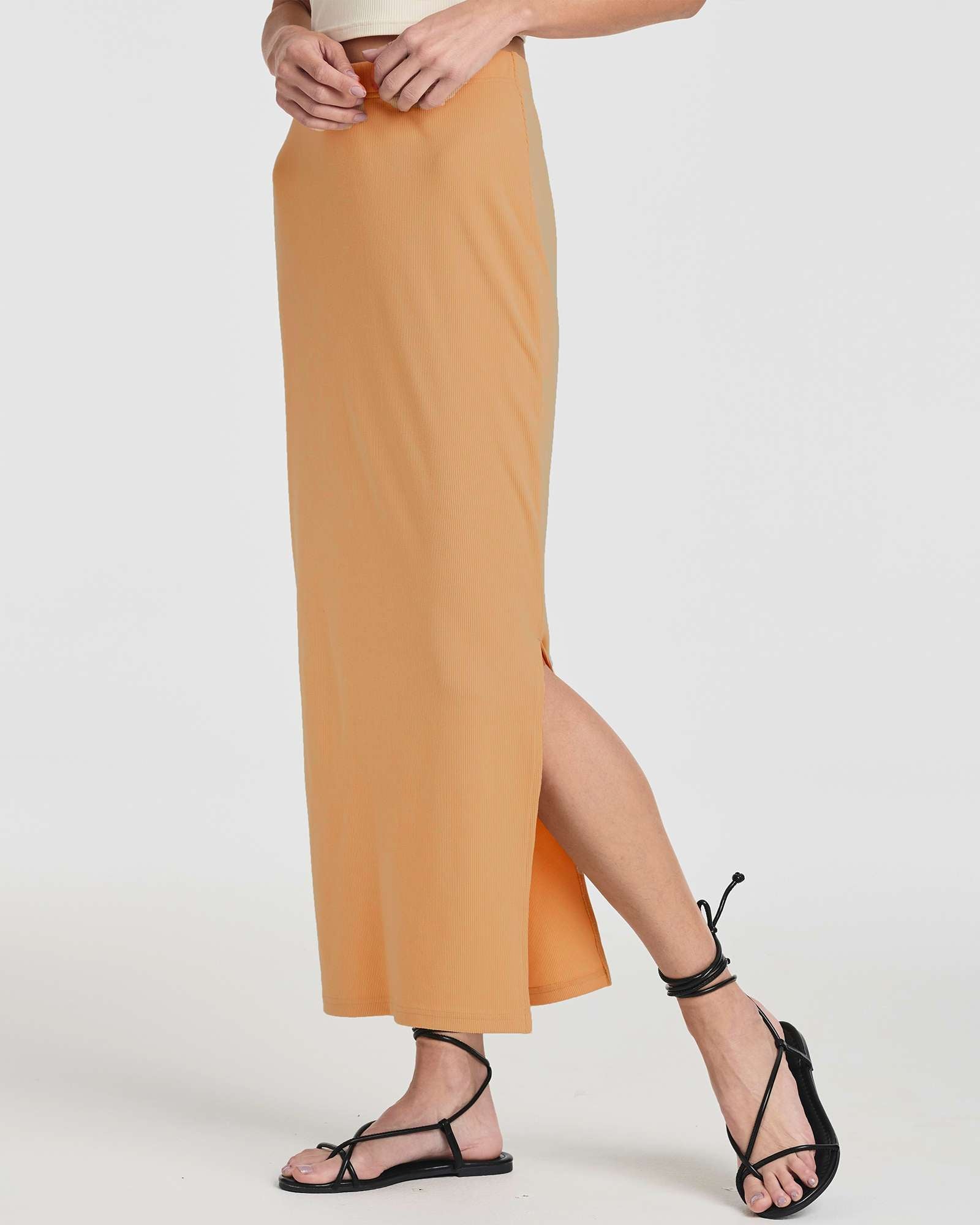 3 Pack: Women's Ribbed High Waisted Maxi Skirt