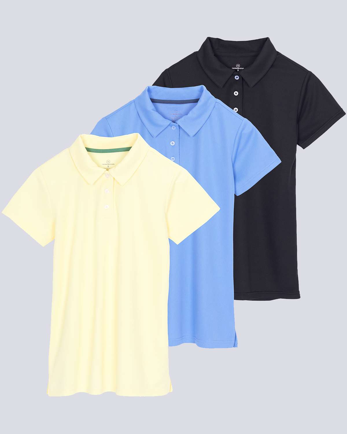 3 Pack: Womens Short Sleeve Dry-Fit Performance Polo Shirt (Available In Plus Size)