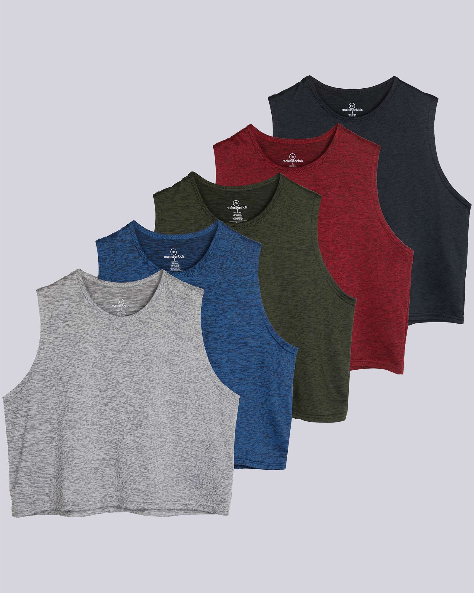 5 Pack: Women's Dry Fit Crop Tank Top