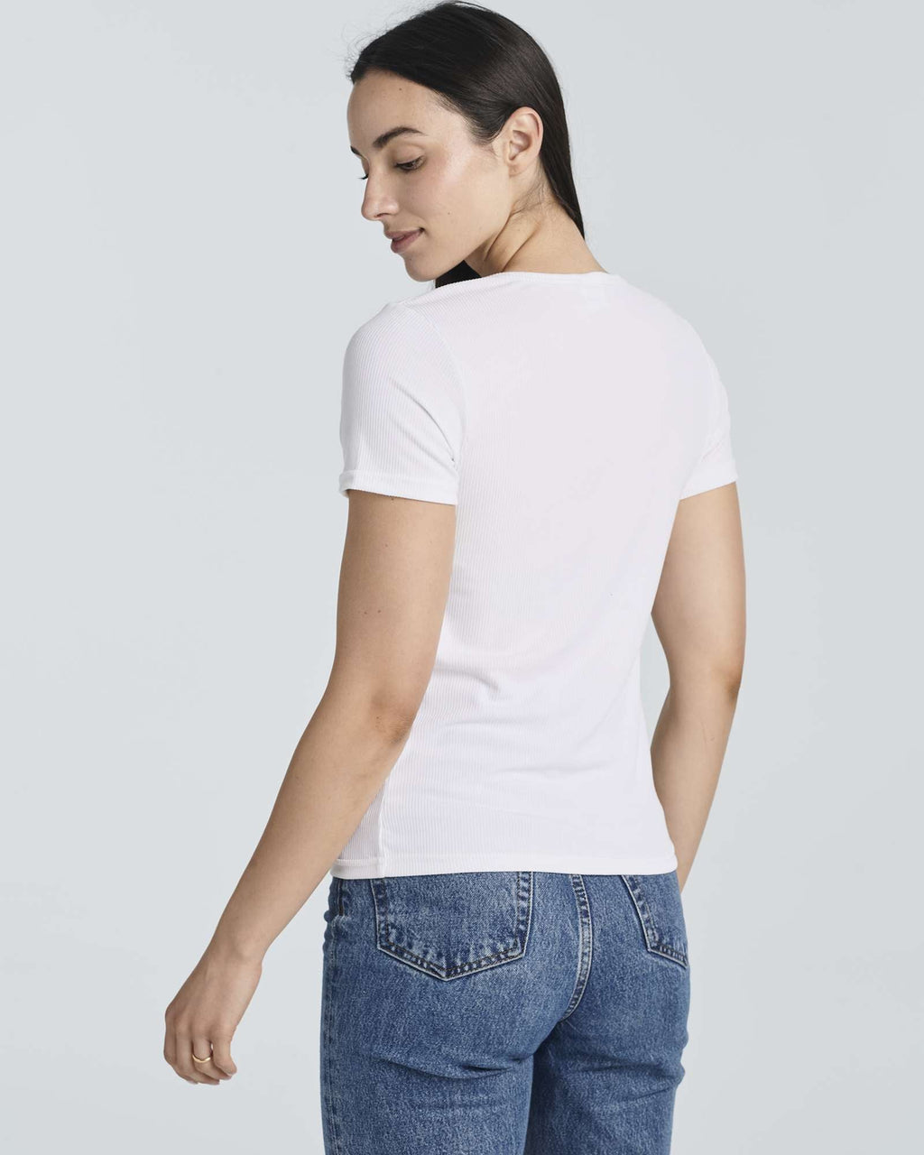 4 Pack: Women's Ribbed Knit Short Sleeve T-Shirt (Available in Plus)