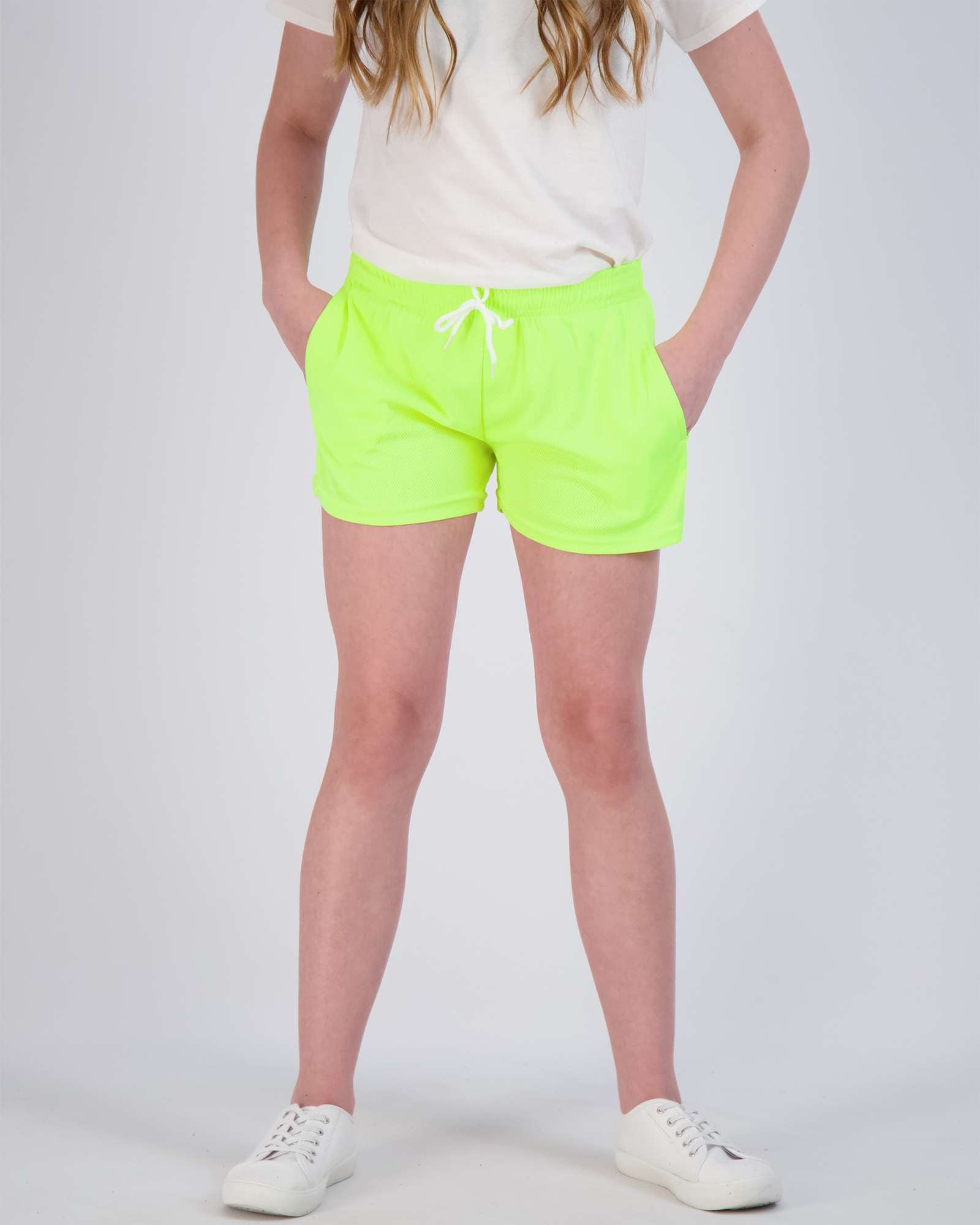 4 Pack: Girls' Mesh Athletic Performance Shorts