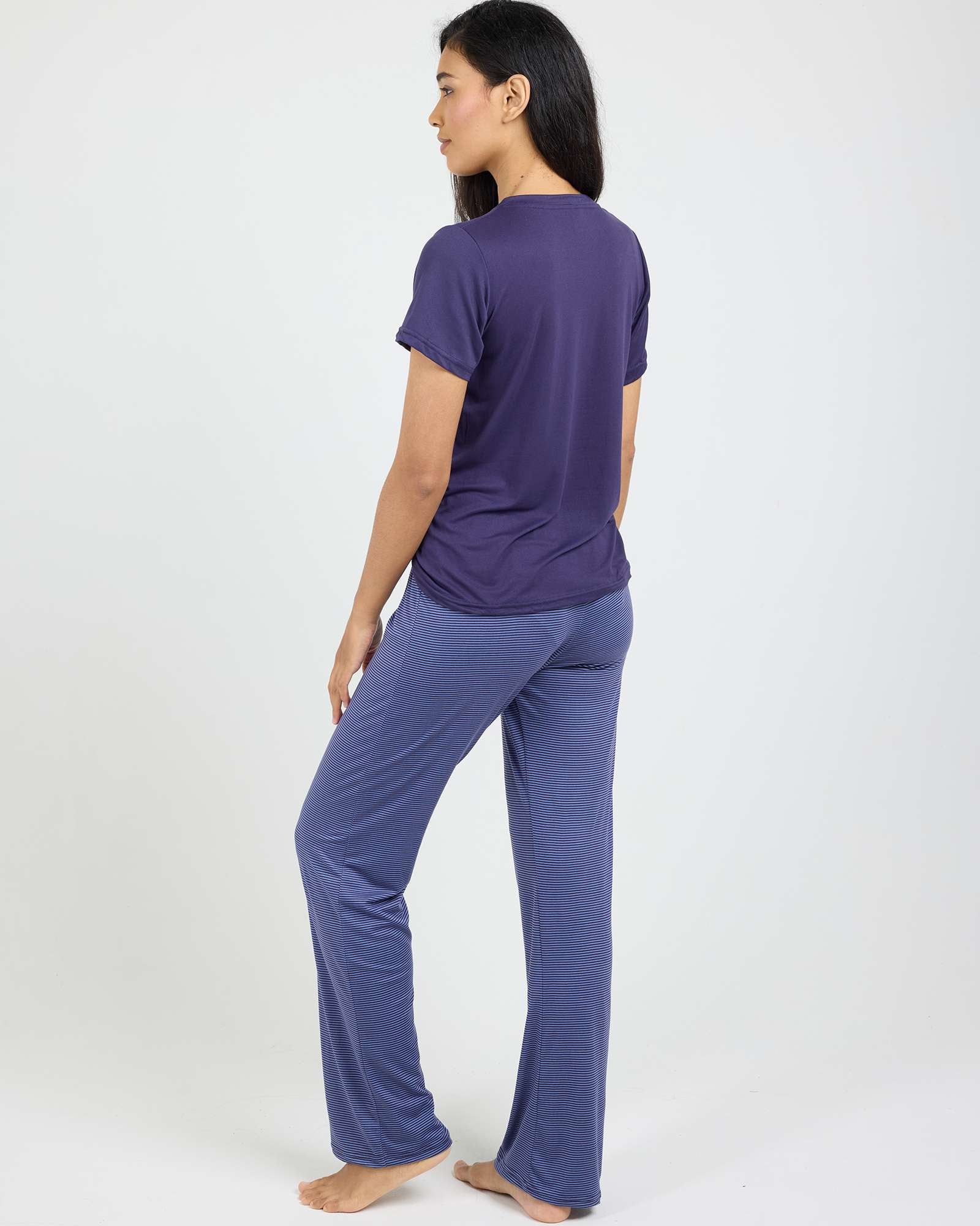 2 Pack: Women’s Pajama Set Super-Soft Short Sleeve V-Neck Top With Pants (Available in Plus Size)