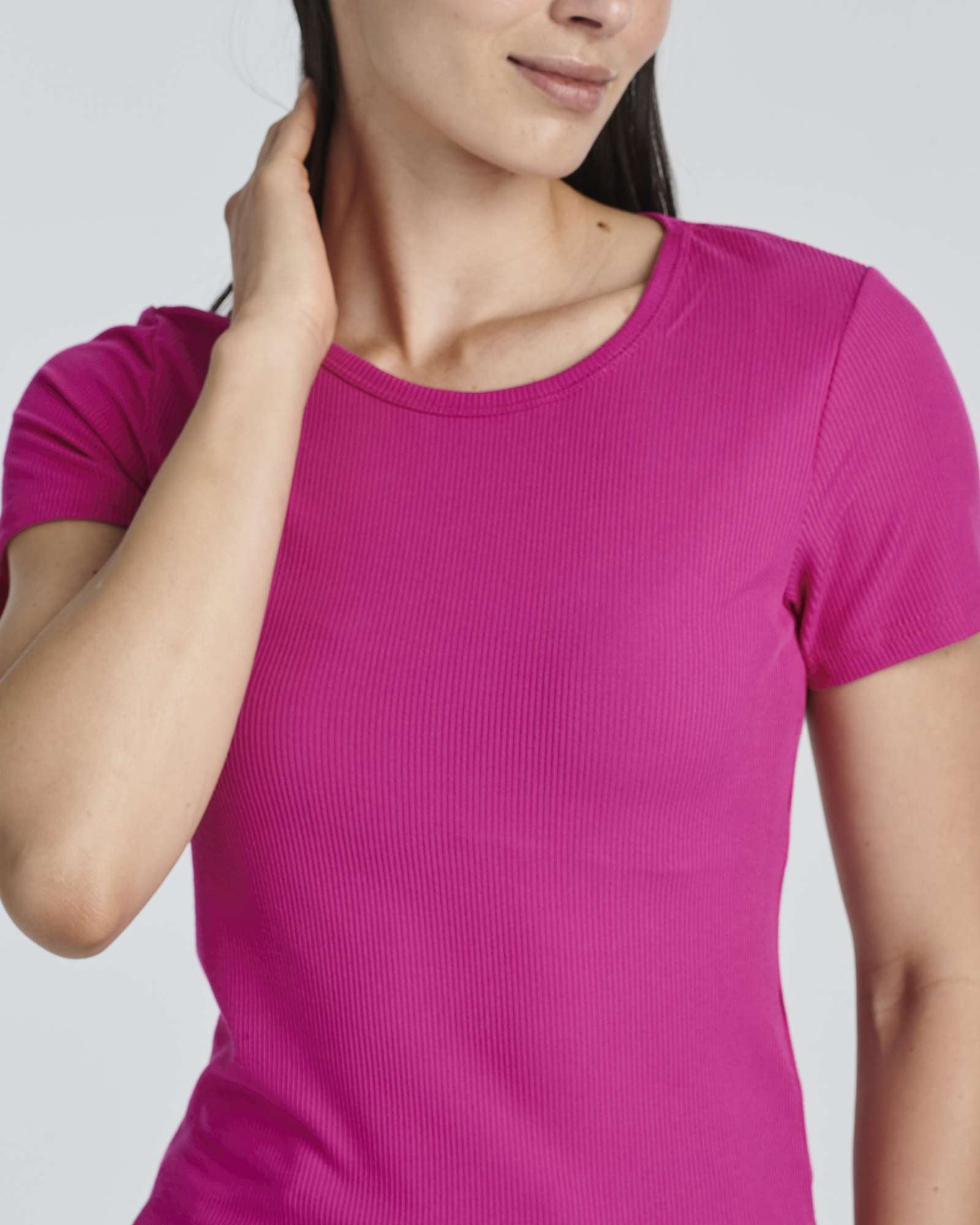 4 Pack: Women's Ribbed Knit Short Sleeve T-Shirt (Available in Plus)