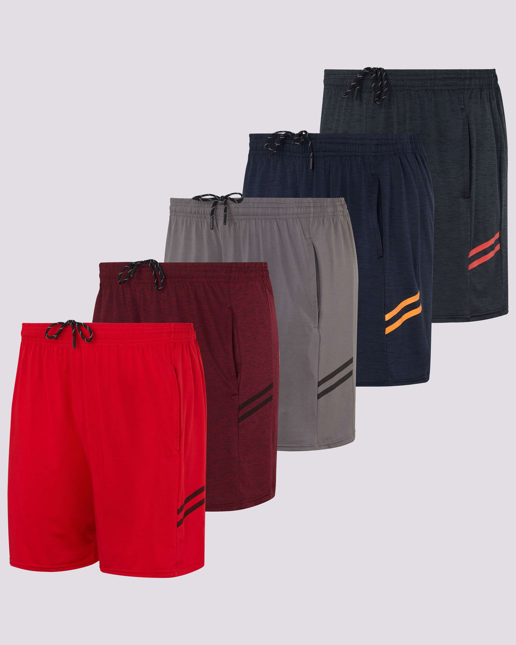 5 Pack: Men's 5" Running Workout Shorts  (Available in Big & Tall)