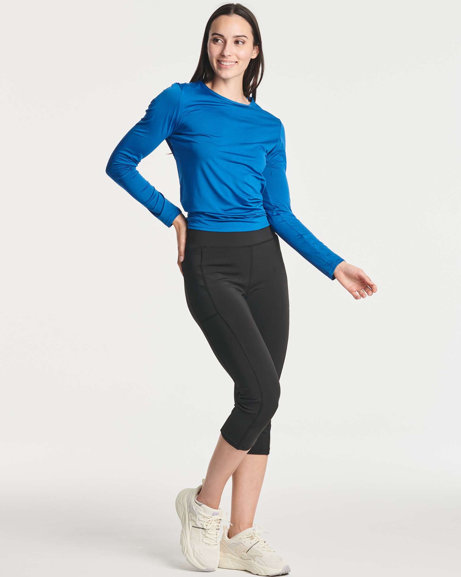 4 Pack: Women's Long-Sleeve Mesh Insert Tie Back Shirt (Available in Plus Size)