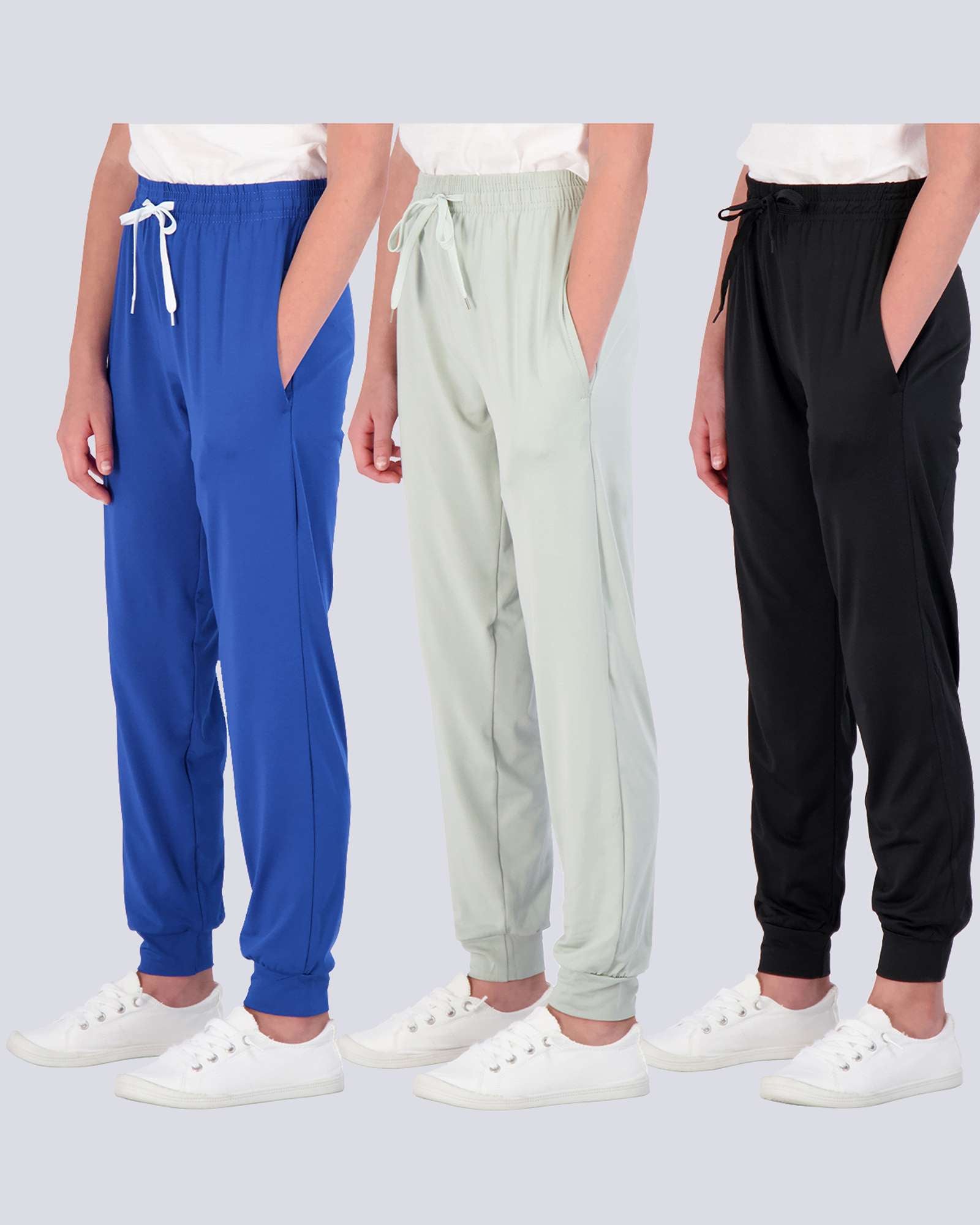 3 Pack: Girls Dry-Fit Active Jogger Sweatpants