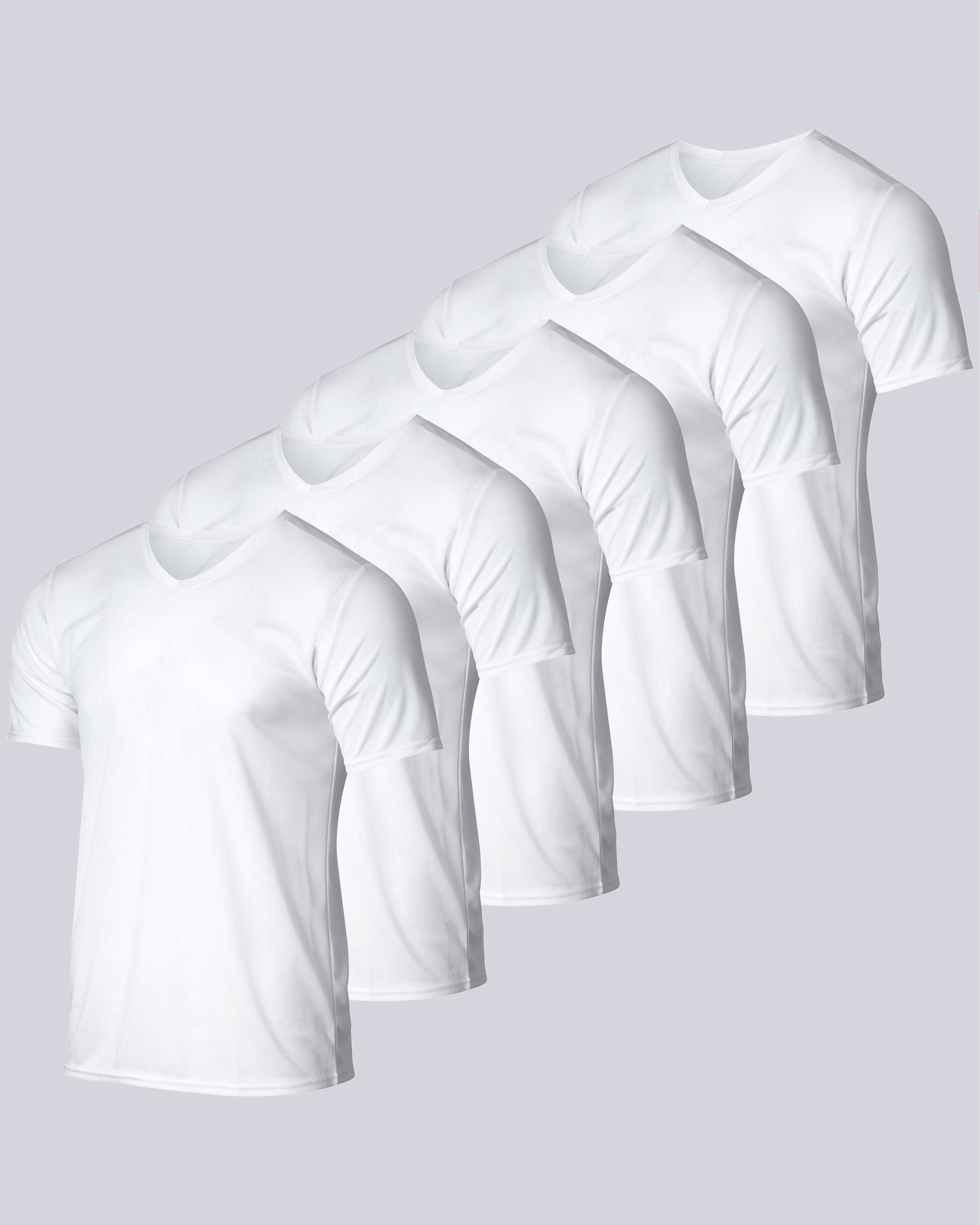 5 Pack: Mens V-Neck Mesh Active Short Sleeve T-Shirt (Available in Big & Tall)