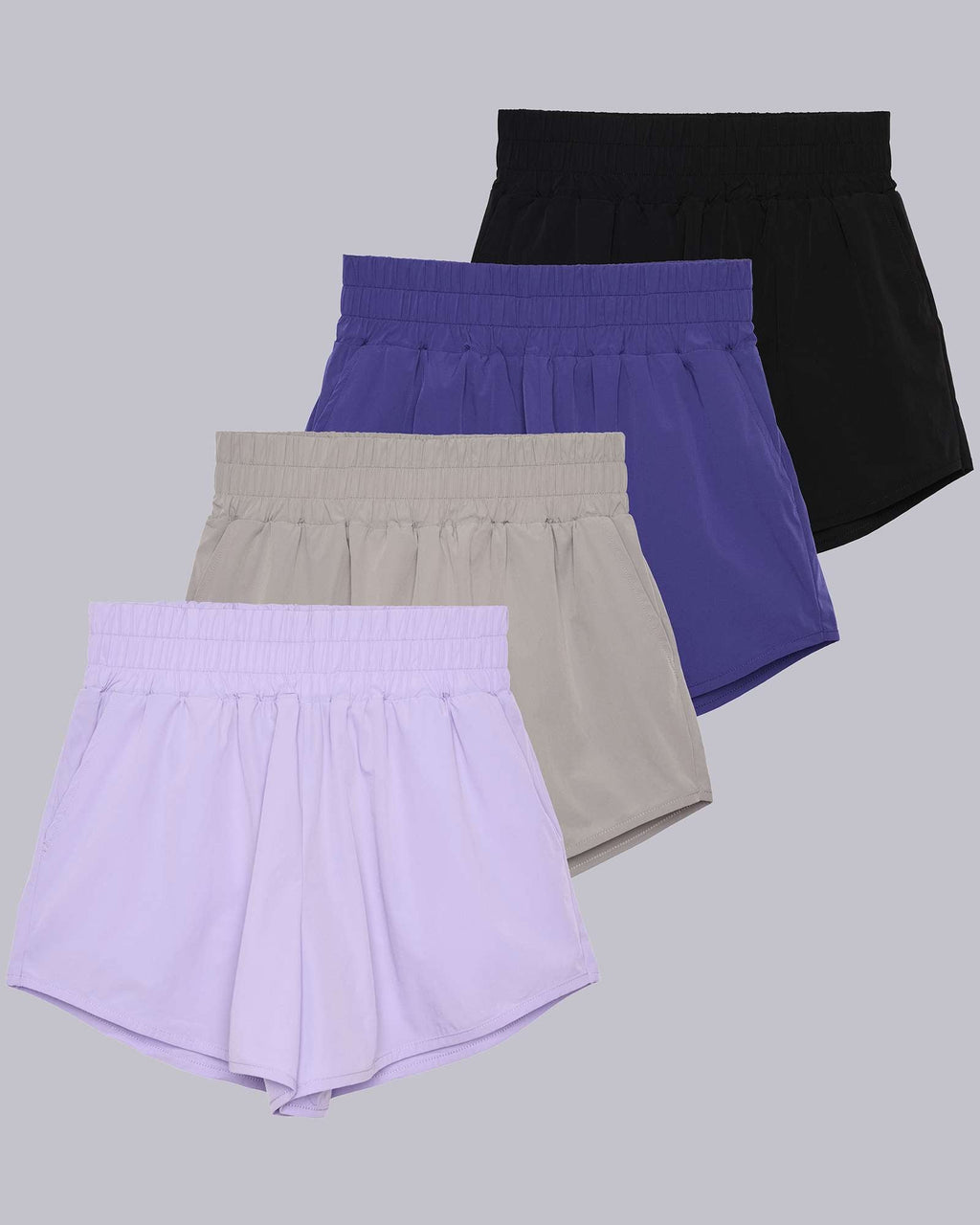 4 Pack: Women's 2.5" Running Shorts with Liner