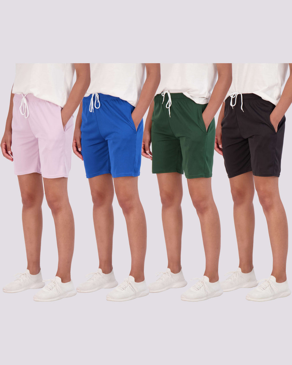 4 Pack: Women's 7" Mesh Quick-Dry Bermuda Shorts