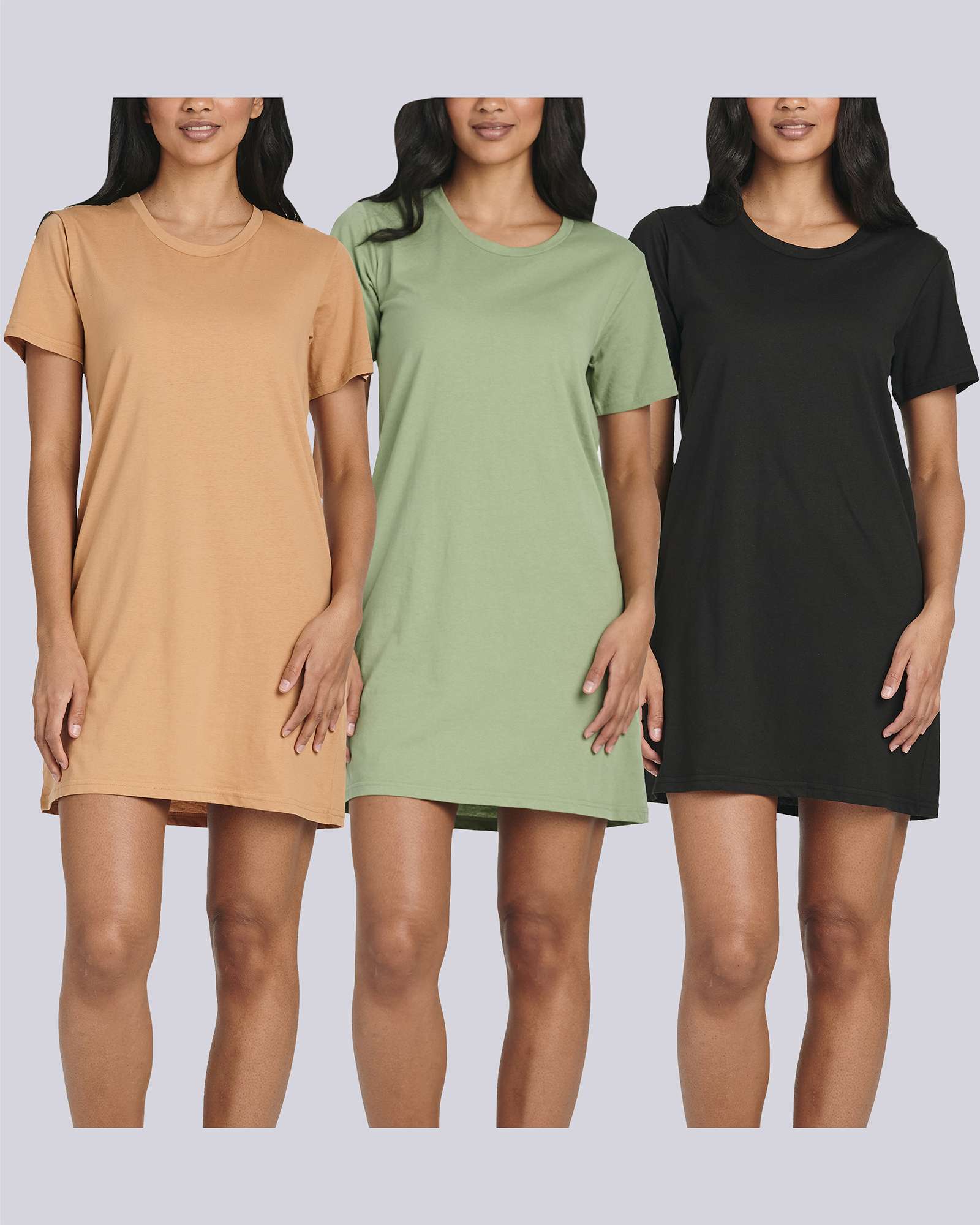 3 Pack: Women's Cotton Short Sleeve Nightgowns