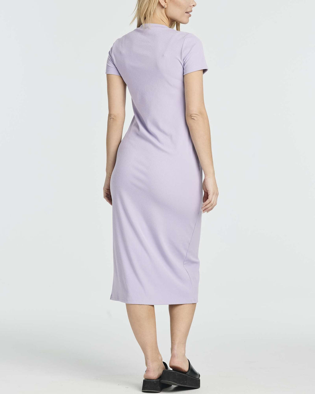 3 Pack: Women's Ribbed Jersey Crew Neck Midi Dress