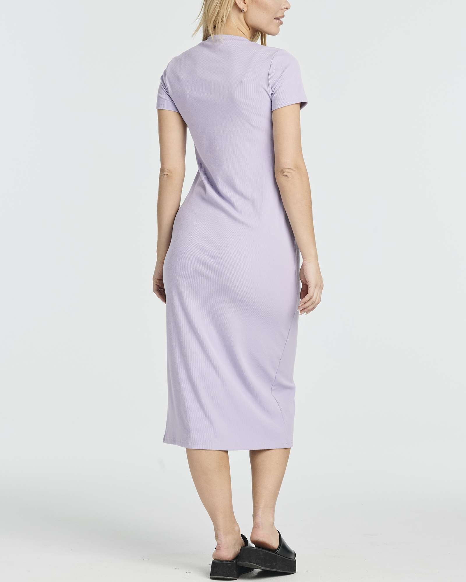 3 Pack: Women's Ribbed Jersey Crew Neck Midi Dress