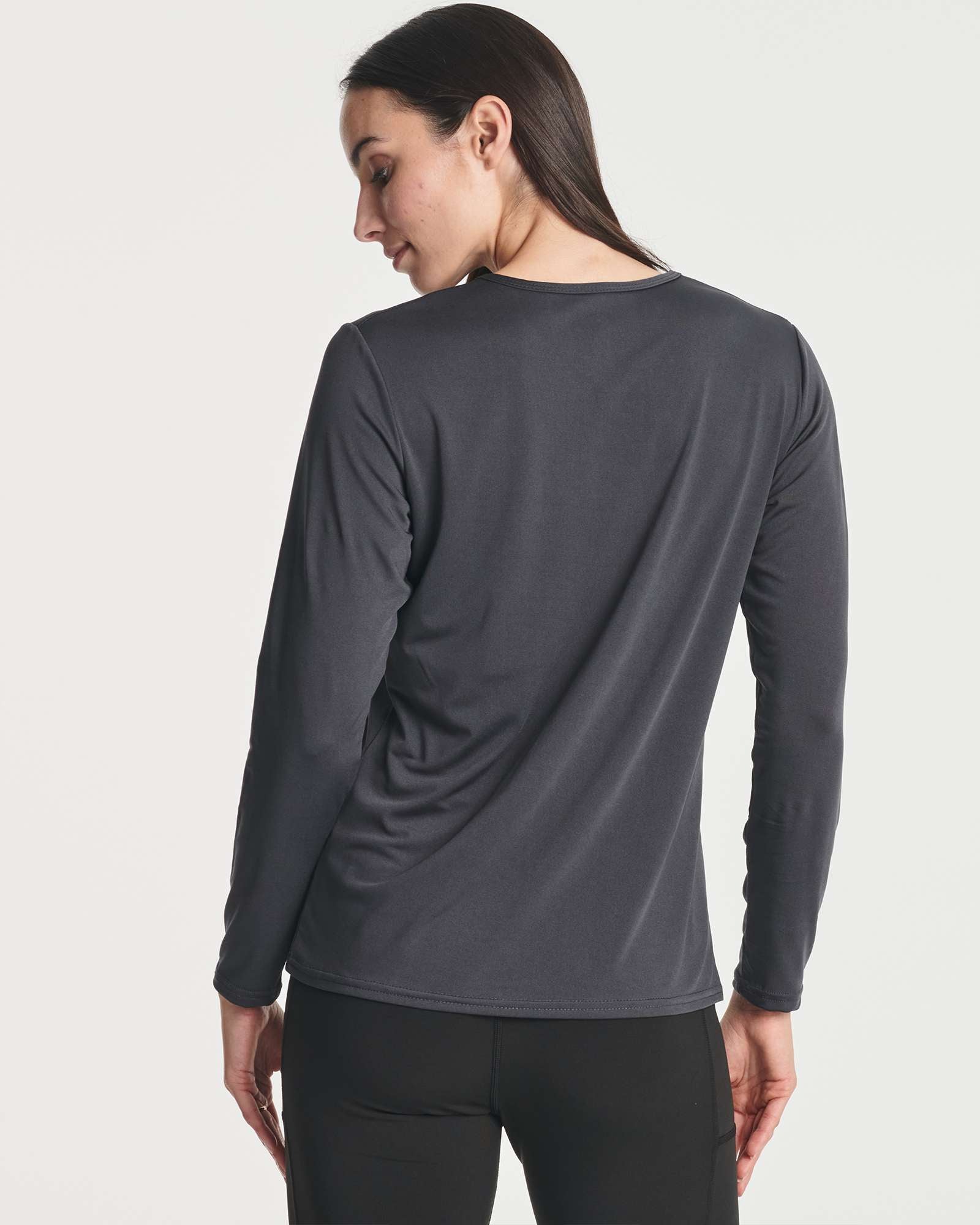 4 Pack: Women's Dry-Fit Long-Sleeve V-Neck Athletic Workout Shirt (Available in Plus Size)