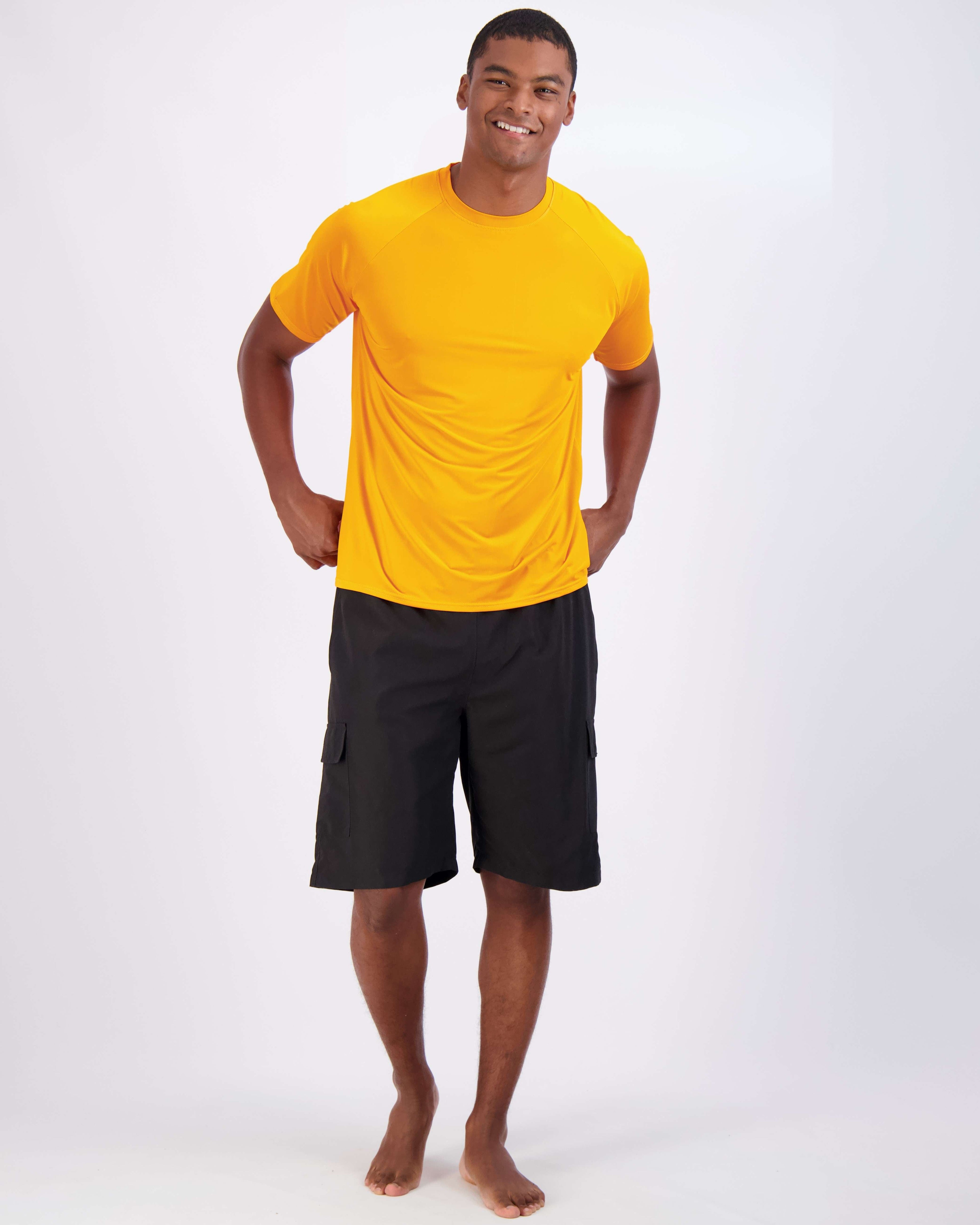 4 Pack: Men's Short Sleeve Rash Guard Shirt (Available In Big & Tall)