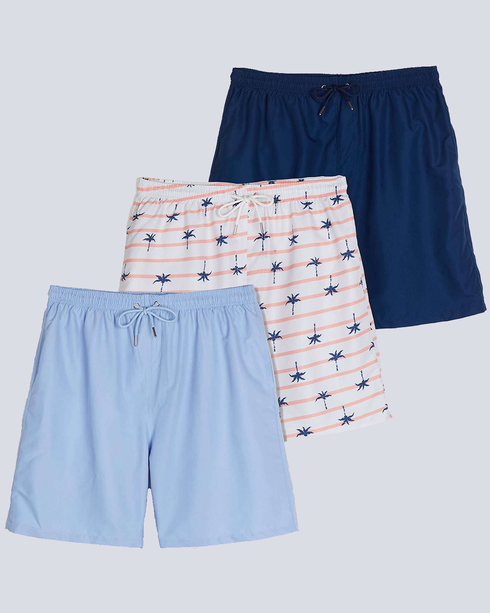 3 Pack: Men's 7" Quick-Dry Swim Trunk with Mesh Lining (Available in Big & Tall)