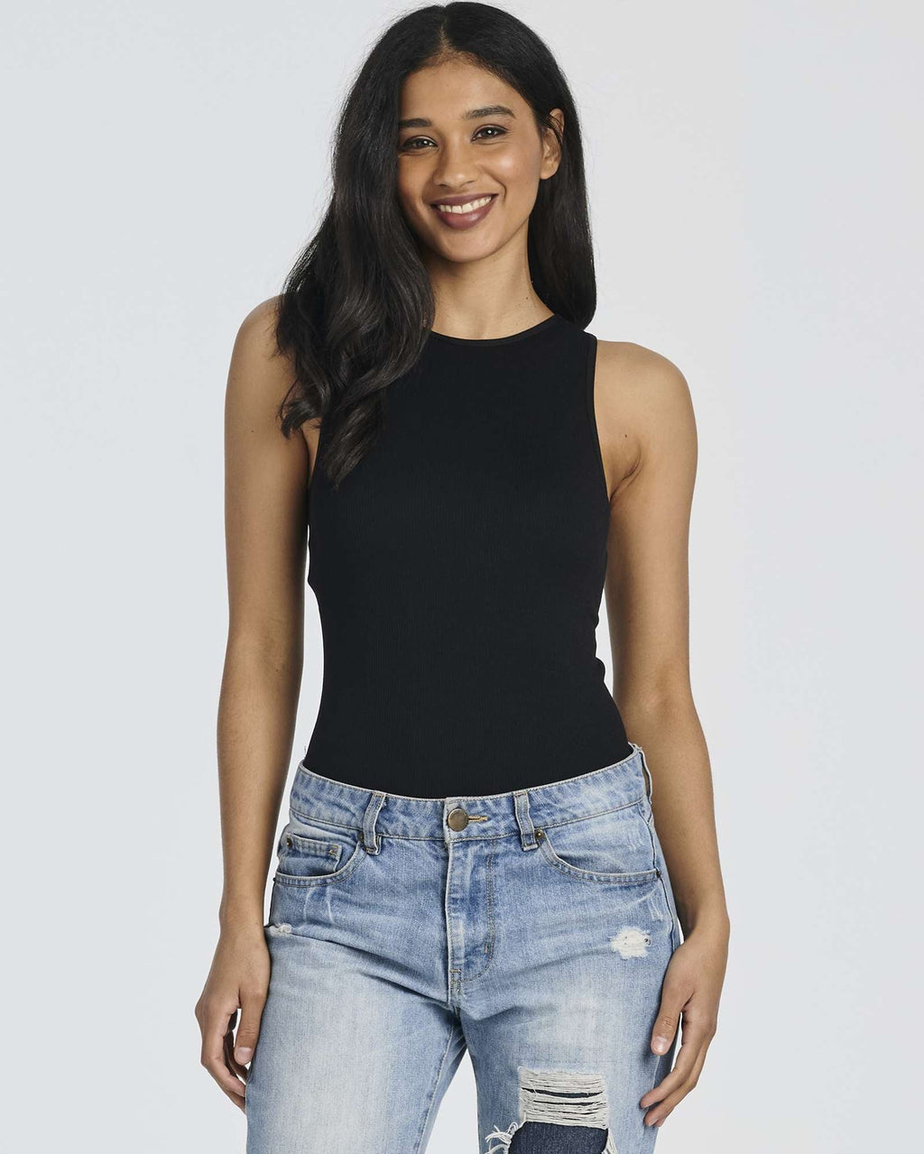 3 Pack: Women's Ribbed Sleeveless Bodysuit Tank Tops