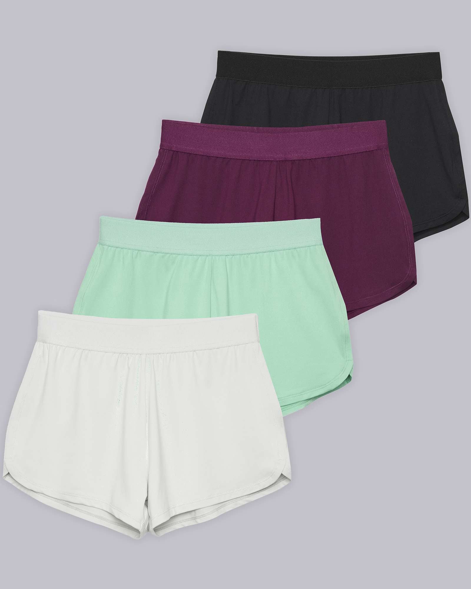 4 Pack: Girls' Running Shorts with Drawstring