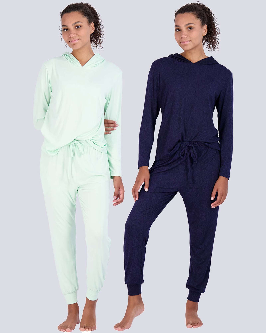 4 Piece: Womens Long Sleeve Henley & Jogger Lounge Pajama Set