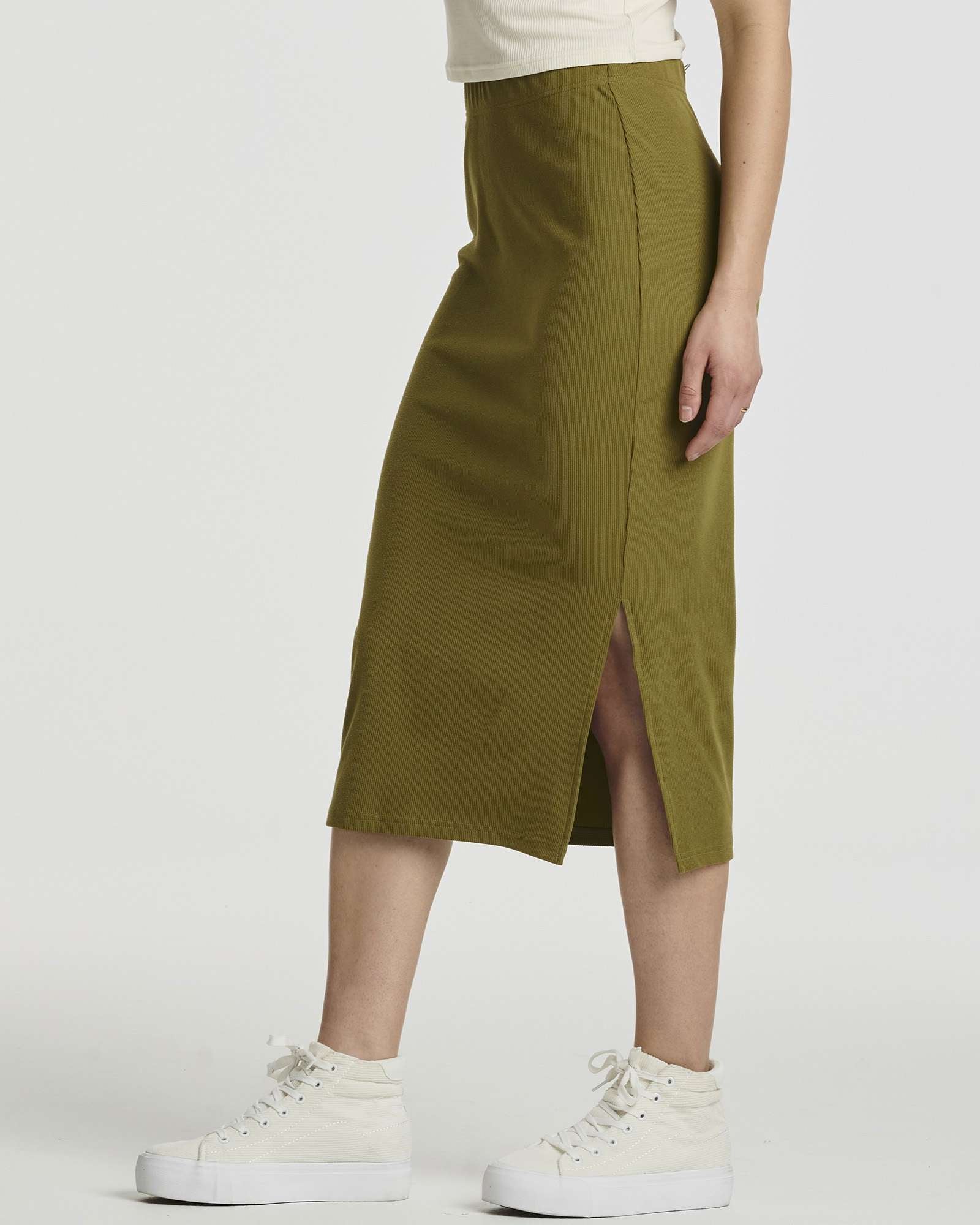 3 Pack: Women's Midi Ribbed Knit Skirt