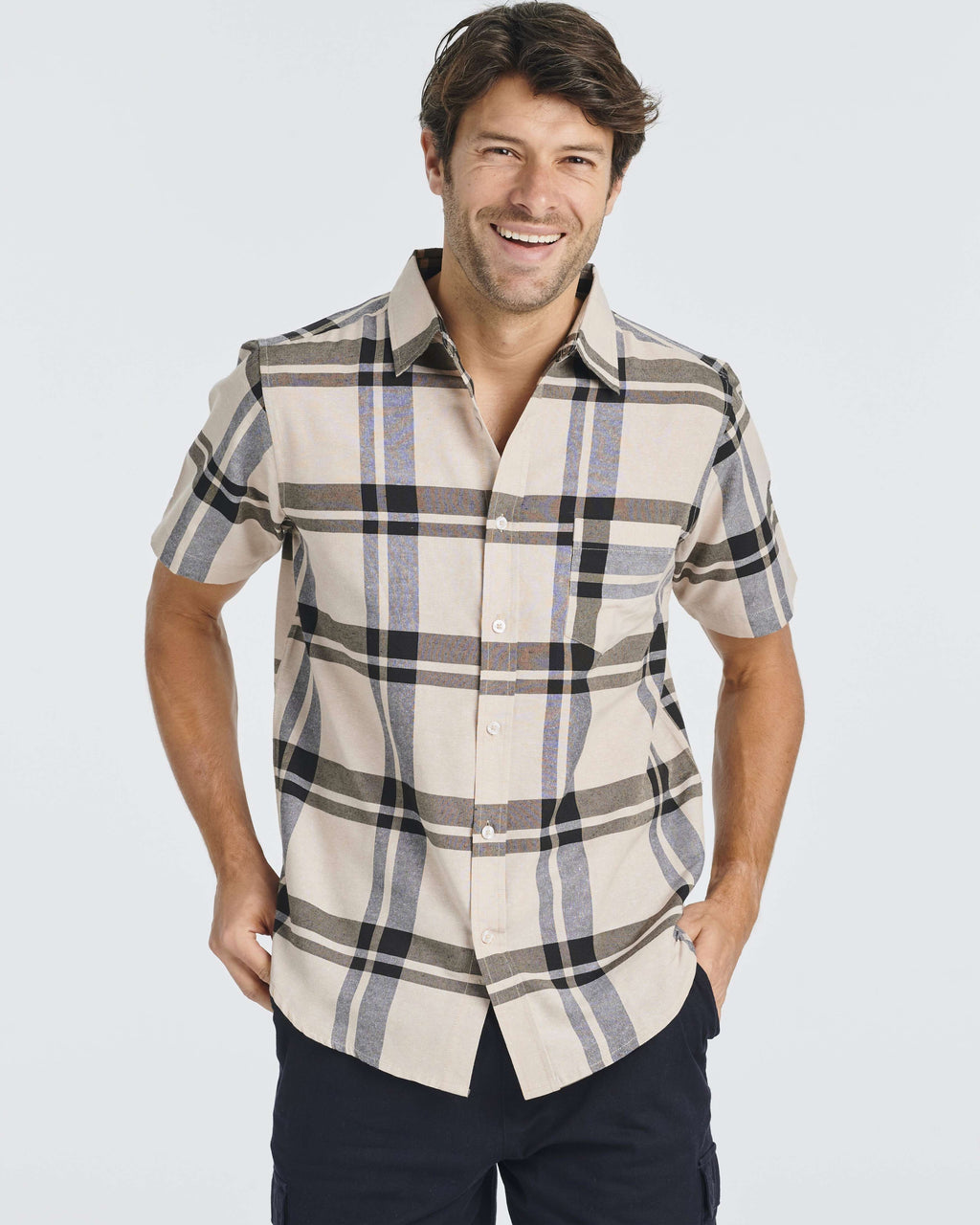 3 Pack: Men's Regular-Fit Short Sleeve Woven Shirt