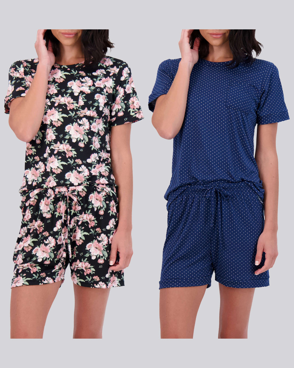 4 Piece: Womens Short Sleeve with Shorts Pajama Set