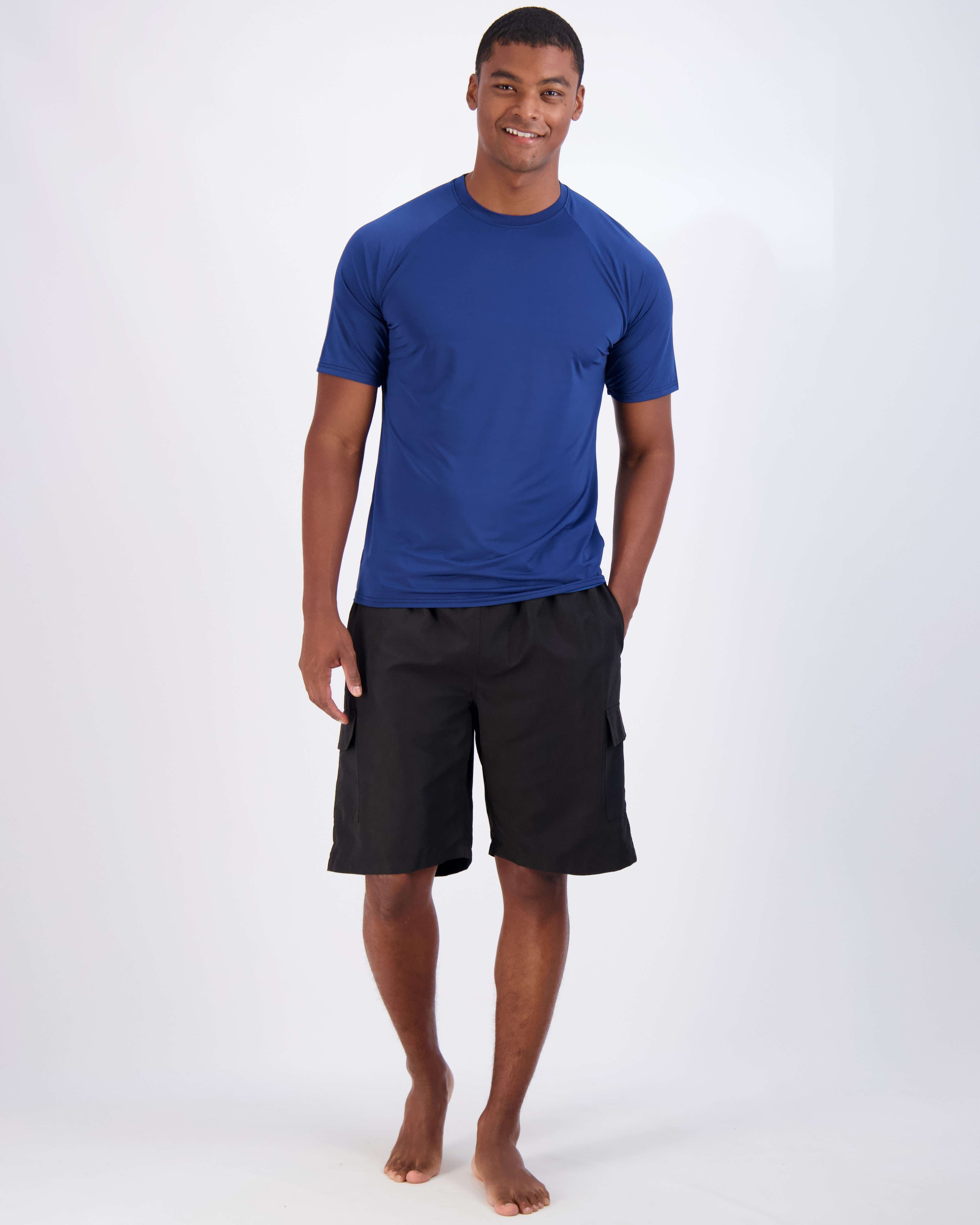 4 Pack: Men's Short Sleeve Rash Guard Shirt (Available In Big & Tall)