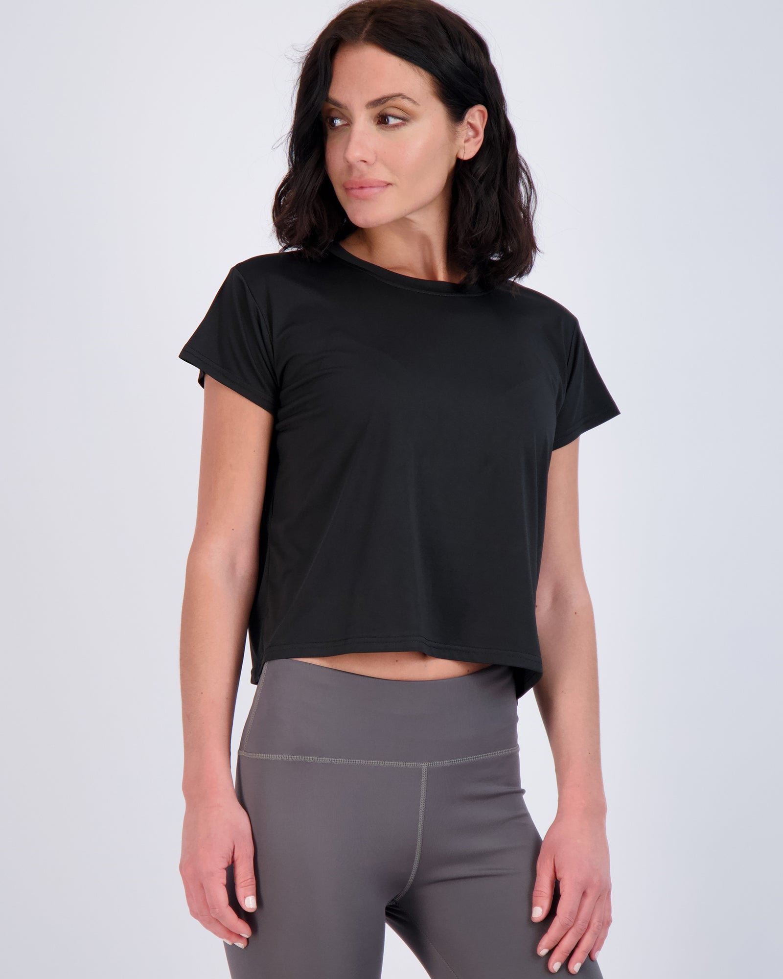 5 Pack: Women's Dry Fit Crop Top - Short Sleeve Crew Neck Stretch Athletic Tee (Available in Plus Size)