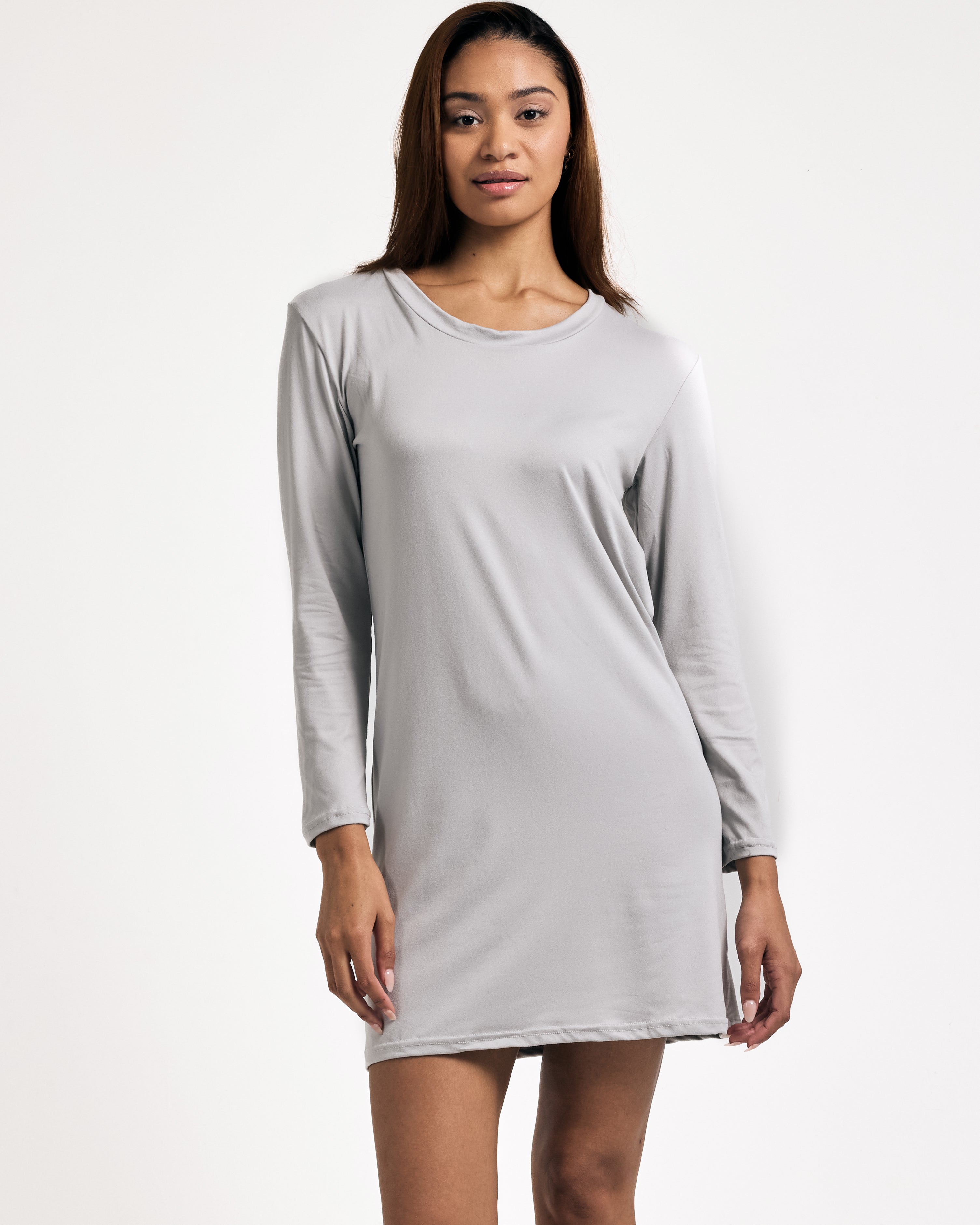 3 Pack: Womens Long Sleeve Ultra-Soft Nightshirt Sleep Dress