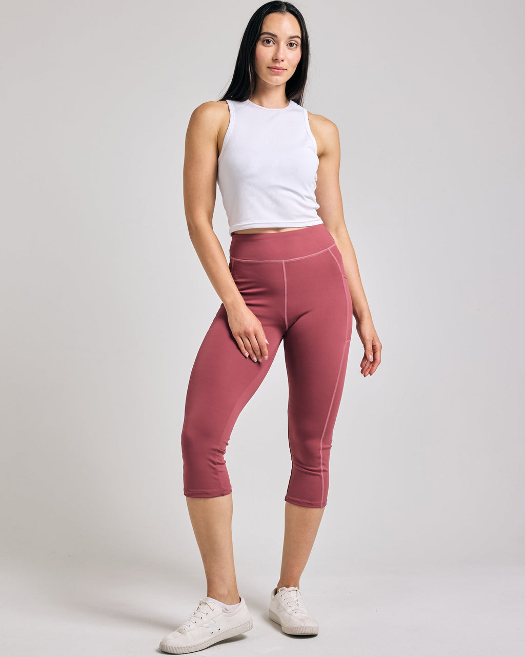 4 Pack: Women's Capri Leggings with Pockets (Available in Plus Size)