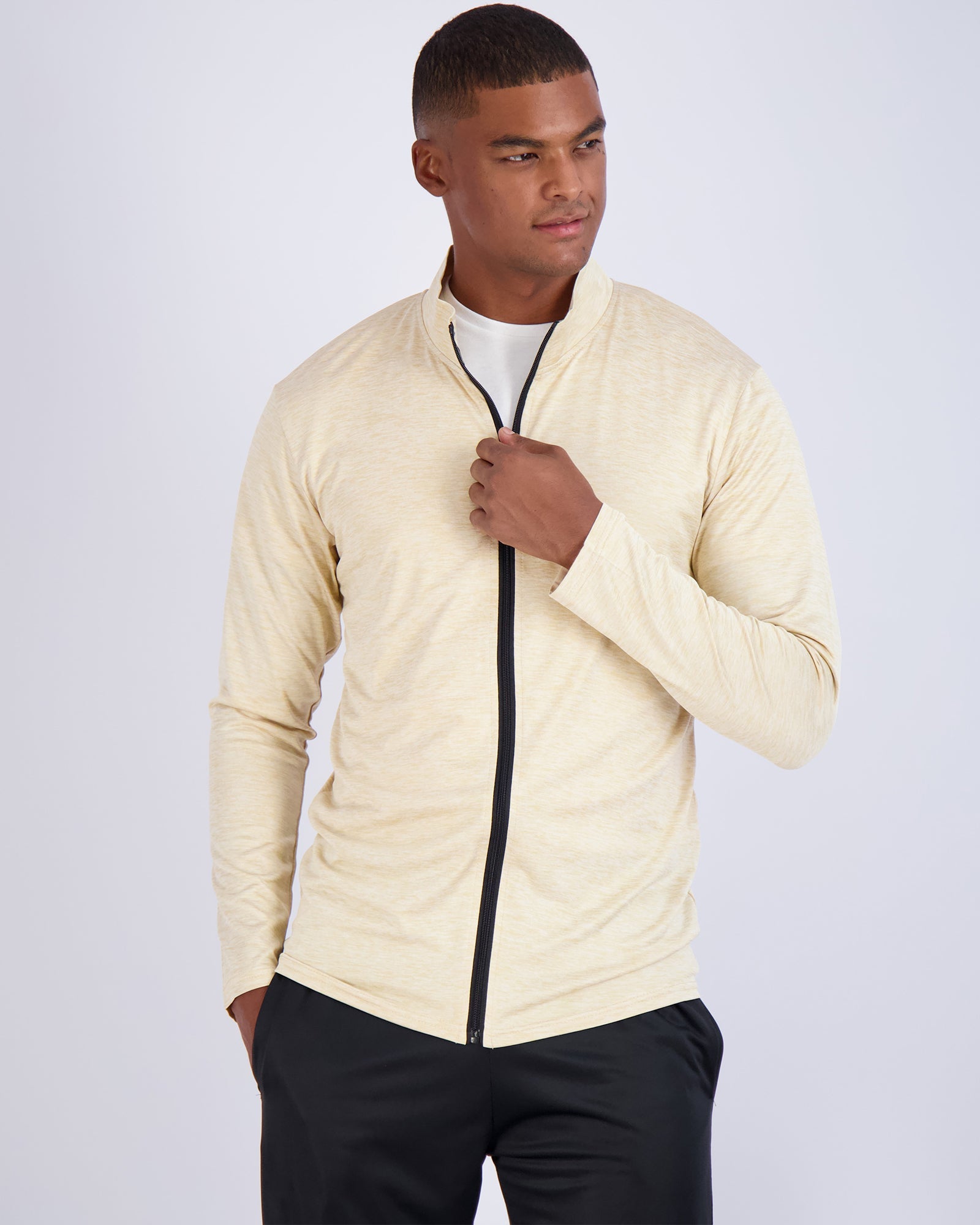 3 Pack: Mens Dry-Fit Full Zip Mock Neck Jacket