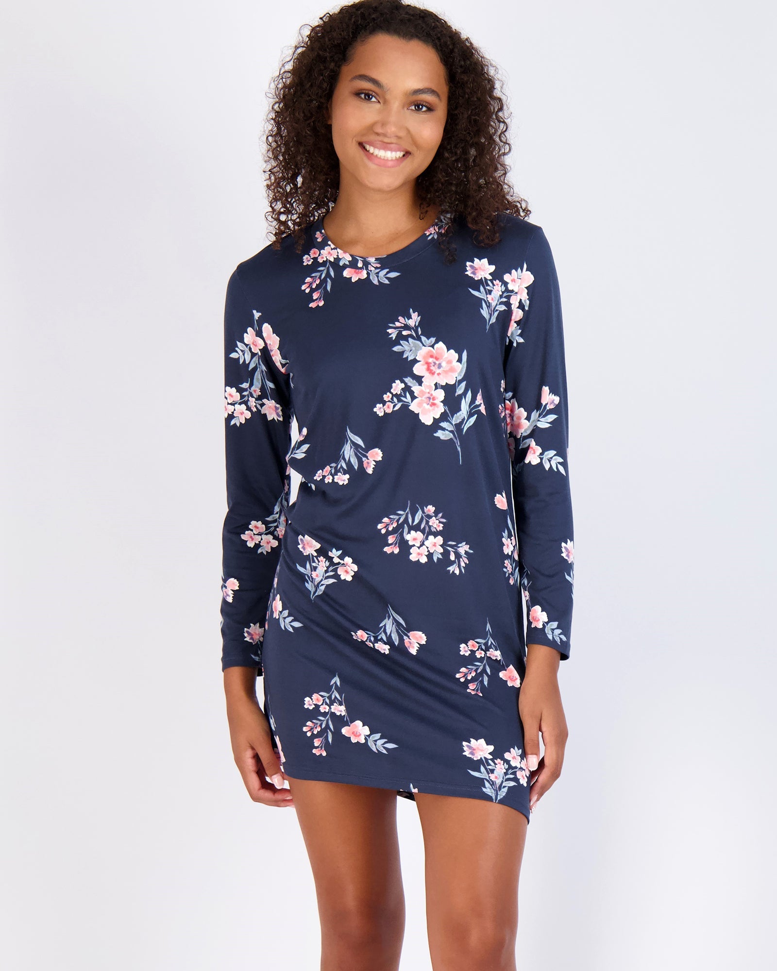 3 Pack: Womens Long Sleeve Ultra-Soft Nightshirt Sleep Dress