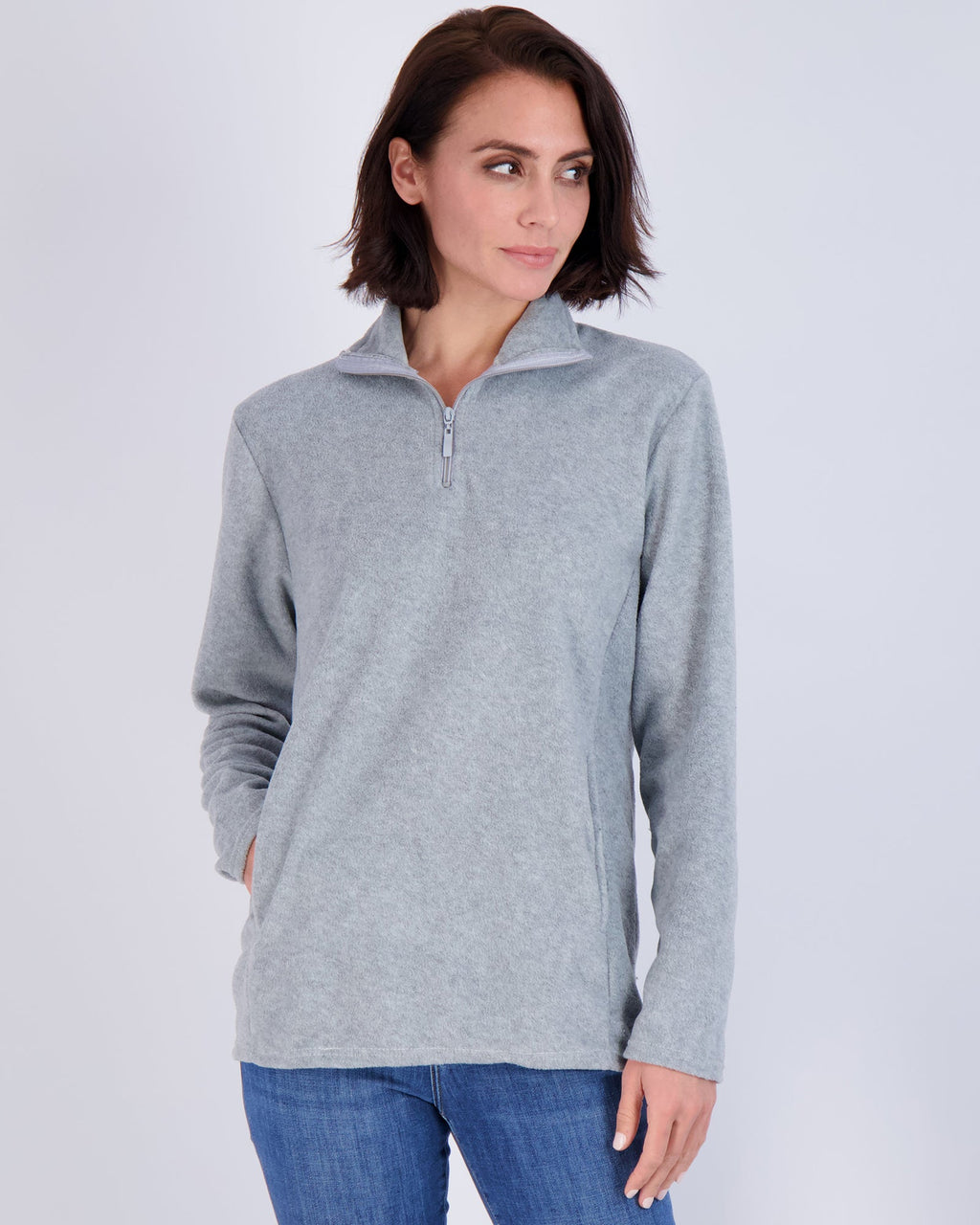 2 Pack: Women's Polar Fleece Long-Sleeve Quarter Zip Winter Jacket (Available in Plus Size)