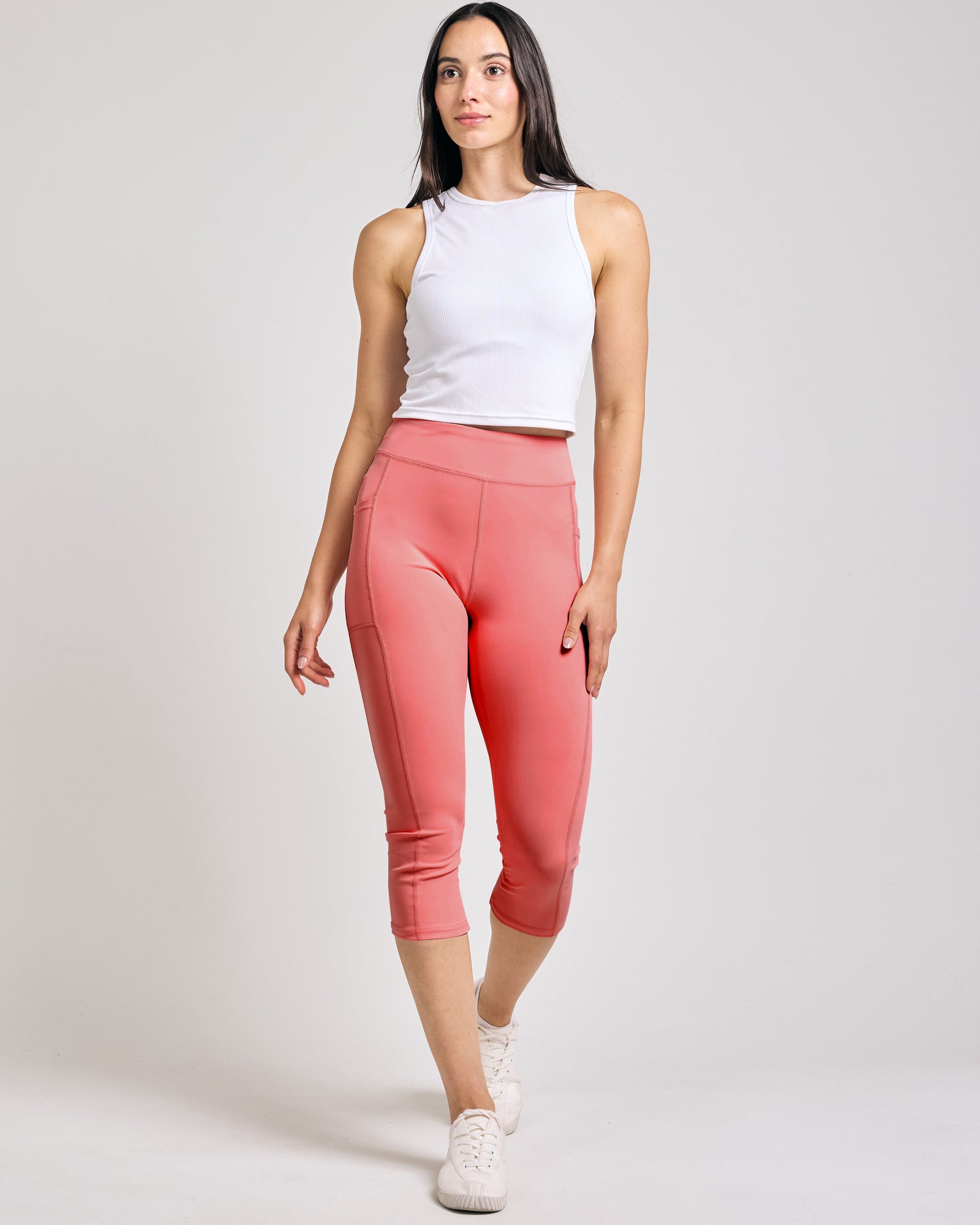 4 Pack: Women's Capri Leggings with Pockets (Available in Plus Size)