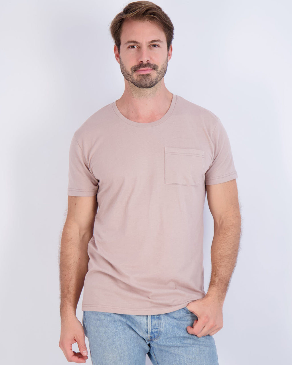 4 Pack: Mens Cotton Short Sleeve Crew Neck Pocket T-Shirt