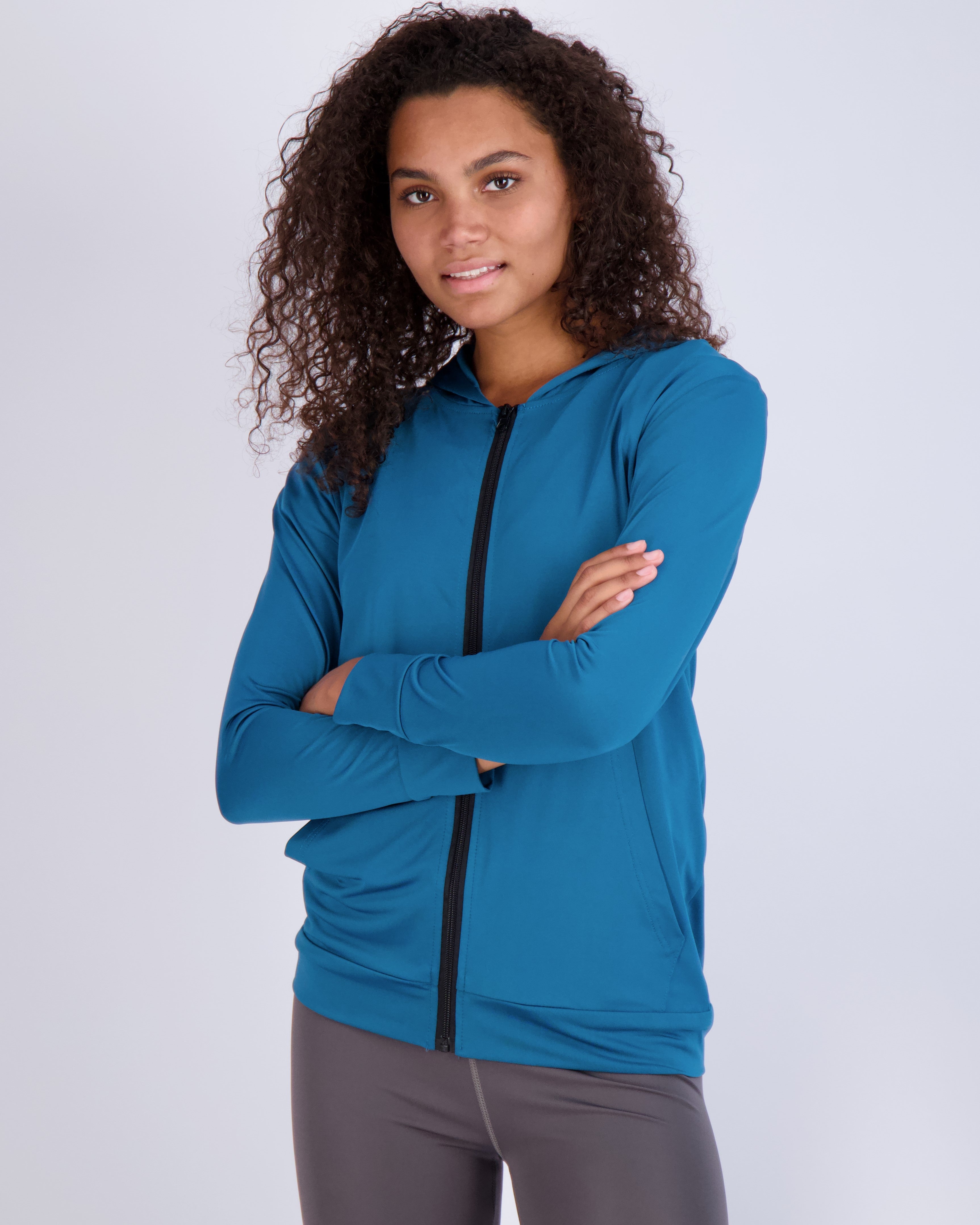 3 Pack: Womens Dry-Fit Active Full Zip-Up Hoodie Jacket
