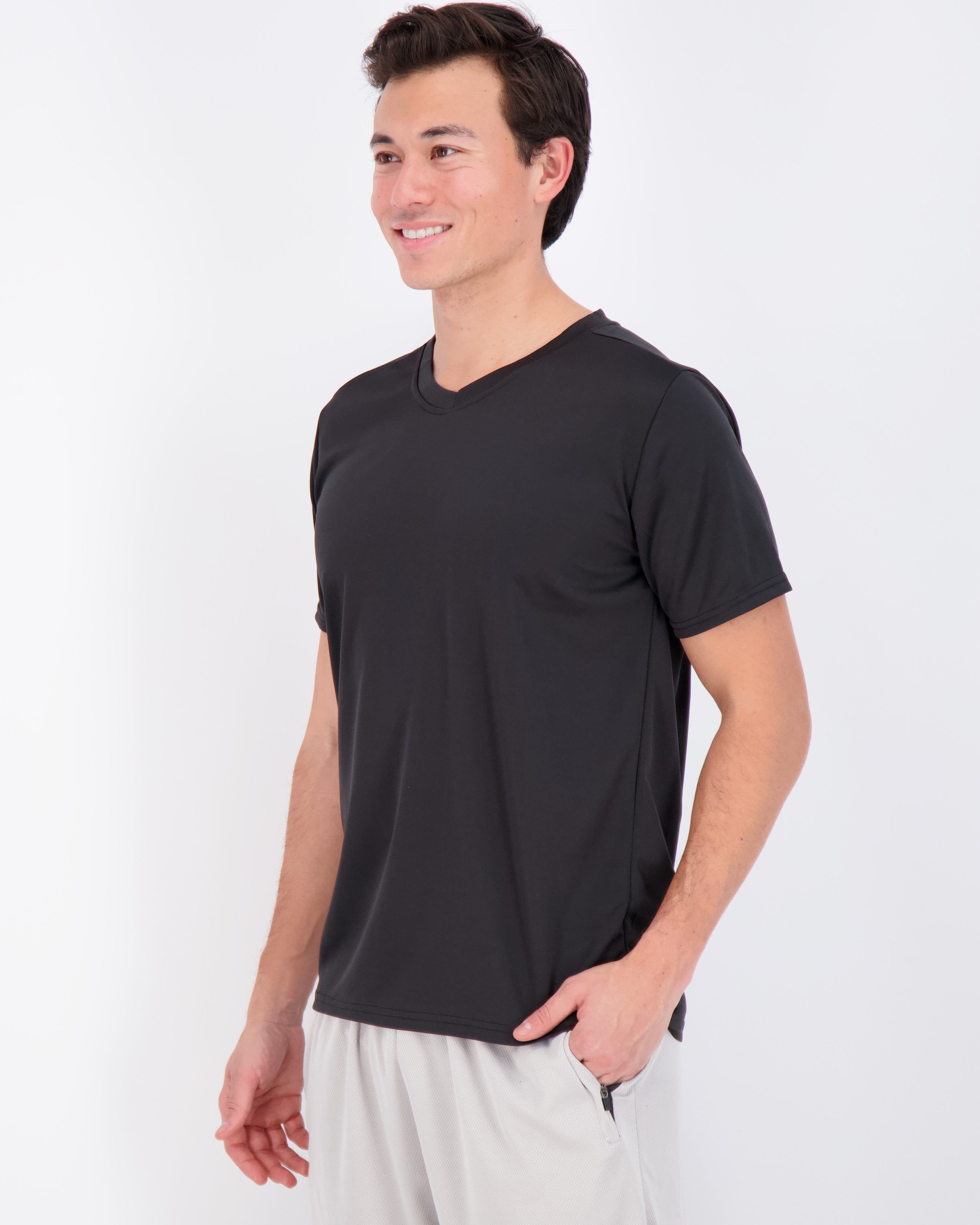 5 Pack: Mens V-Neck Mesh Active Short Sleeve T-Shirt (Available in Big & Tall)