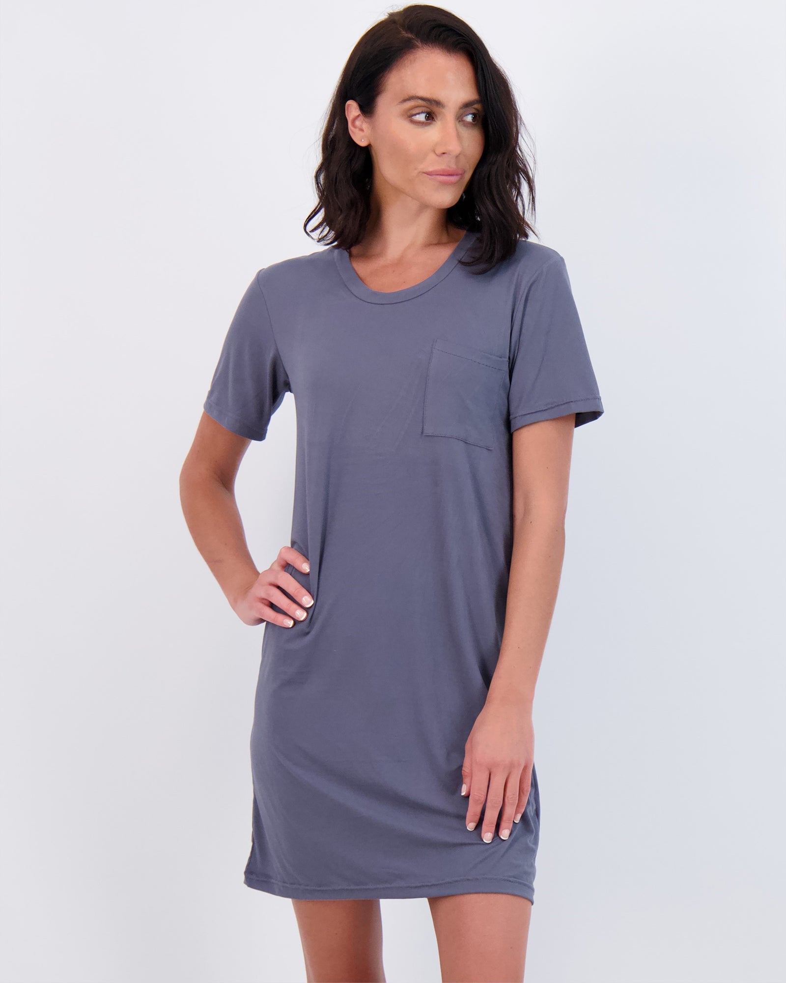 3 Pack: Womens Short-Sleeve Ultra-Soft Nightshirt Sleep Dress