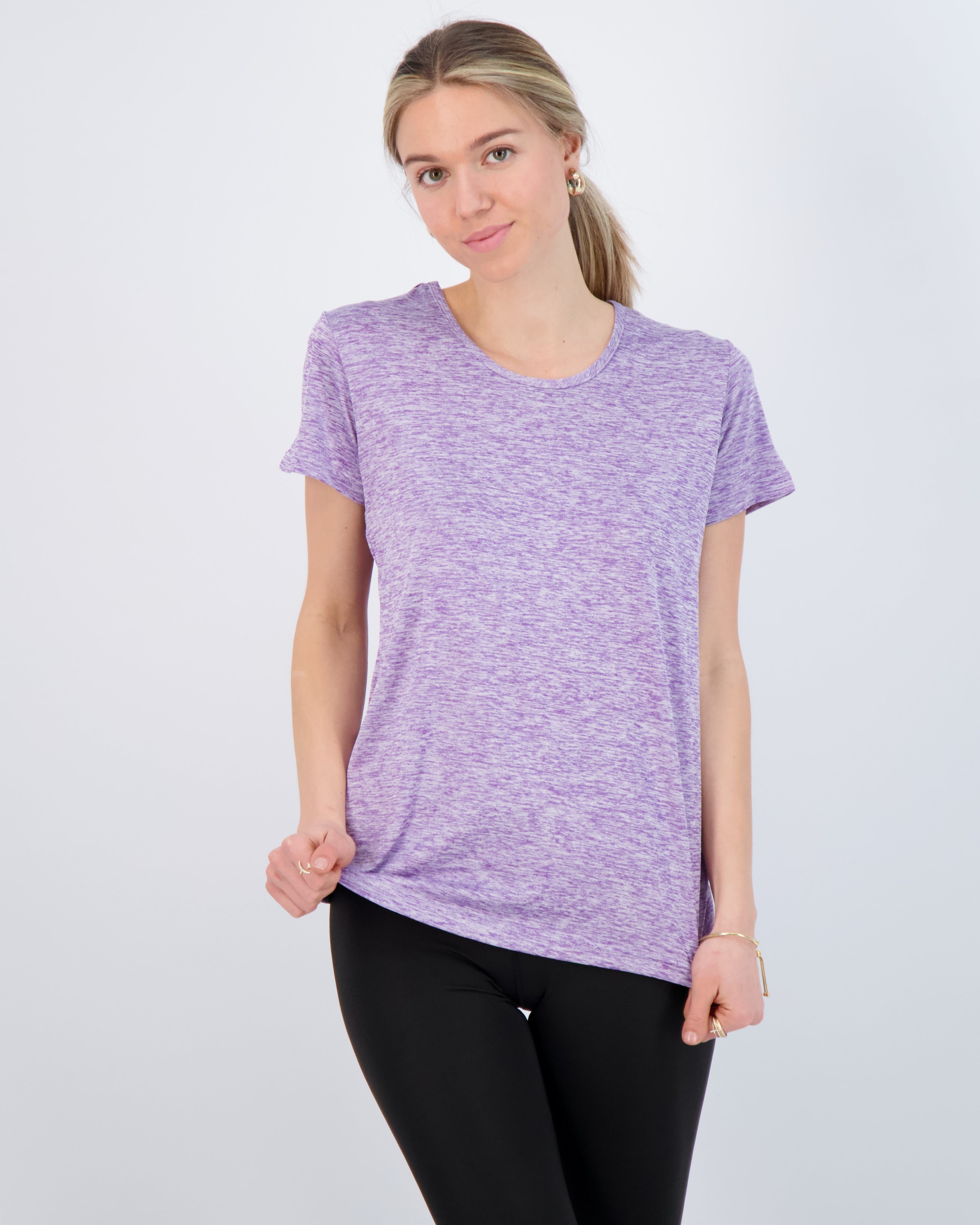 5 Pack: Womens Dry Fit Short-Sleeve Crew Neck Active T-Shirt