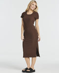 3 Pack: Women's Ribbed Jersey Crew Neck Midi Dress