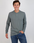 3 Pack: Mens Long Sleeve Cotton Henley T-Shirt